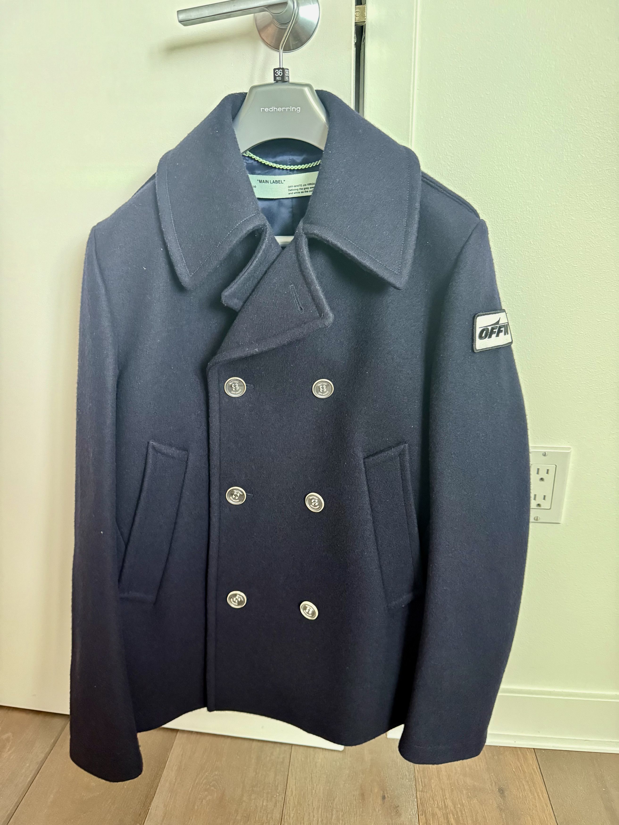 Off-White × Virgil Abloh Off-White Virgil Abloh Wool Peacoat Size US L / EU 52-54 / 3 - 1 Thumbnail
