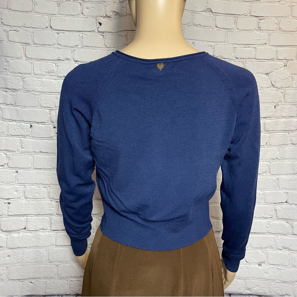 Other NWT New $123 CELEBRITIES TRICOT Blue Cardigan Size S Made i Size S / US 4 / IT 40 - 3 Thumbnail