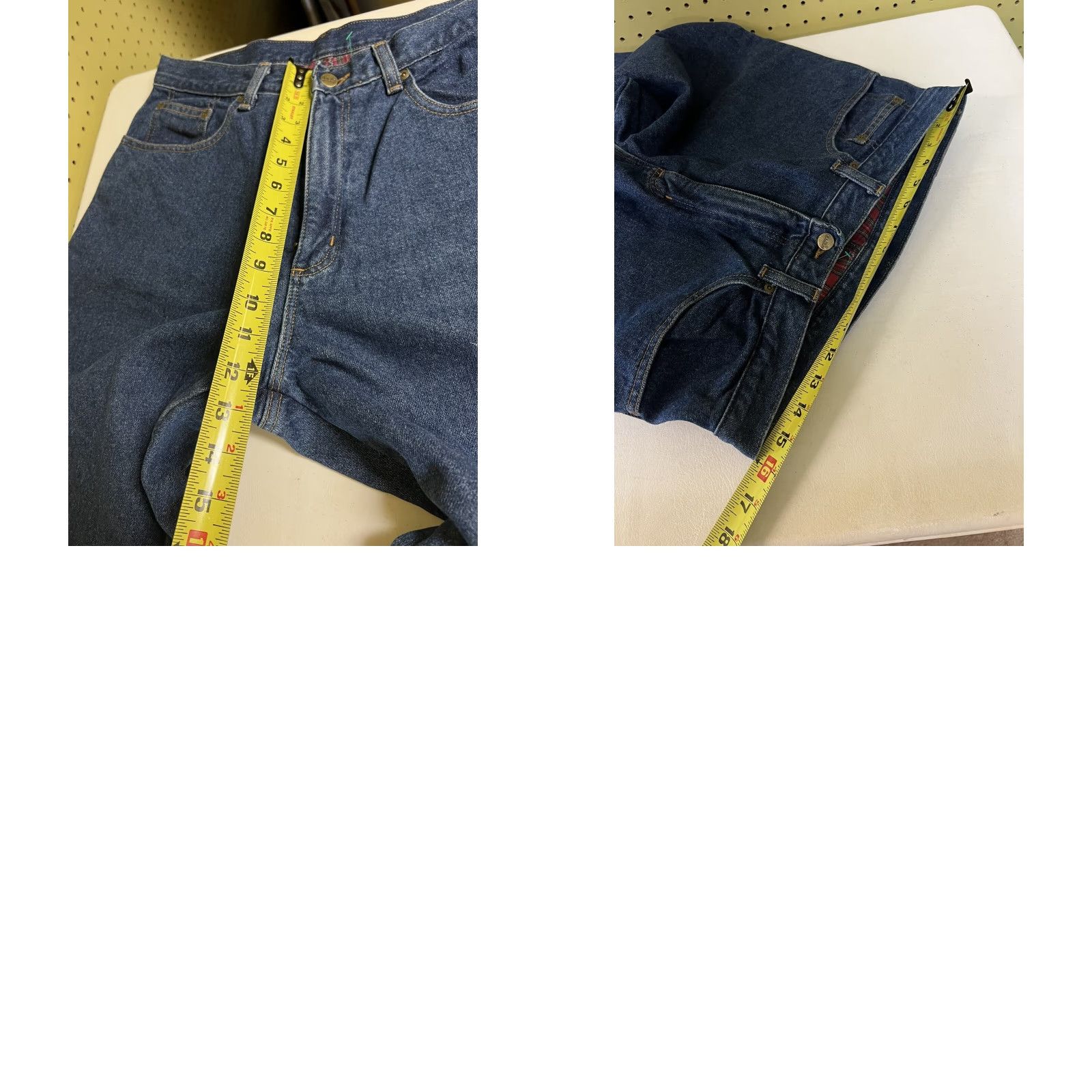 Vintage VINTAGE LL Bean Insulated Jeans Womens 12 R Blue Denim Flannel Lined Tapered Denim Mom Size 34" / US 12 / IT 48 - 8 Thumbnail