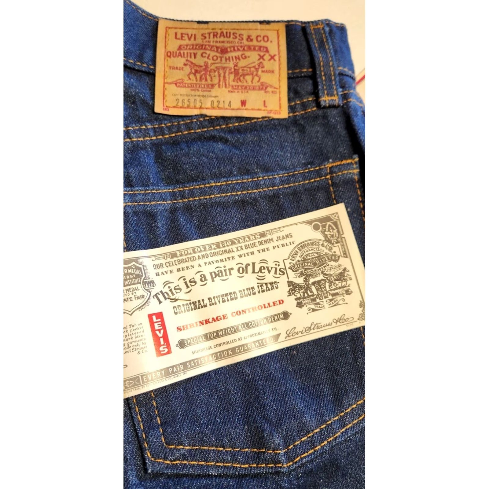 Levi's VINTAGE Levi's Jeans 26505-0214 80s Juniors Blue Dark Wash Size 13 (26x32) 5-Pocket Denim Jeans Womens Size 34" / US 12 / IT 48 - 5 Thumbnail