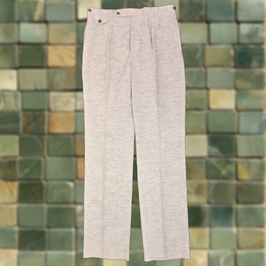 Vintage NOS 1970s Grey Flecked Polyester Disco Slacks - Men's 35 Regular Inseam 39 Vintage 70s Pants Size US 35 - 1 Thumbnail