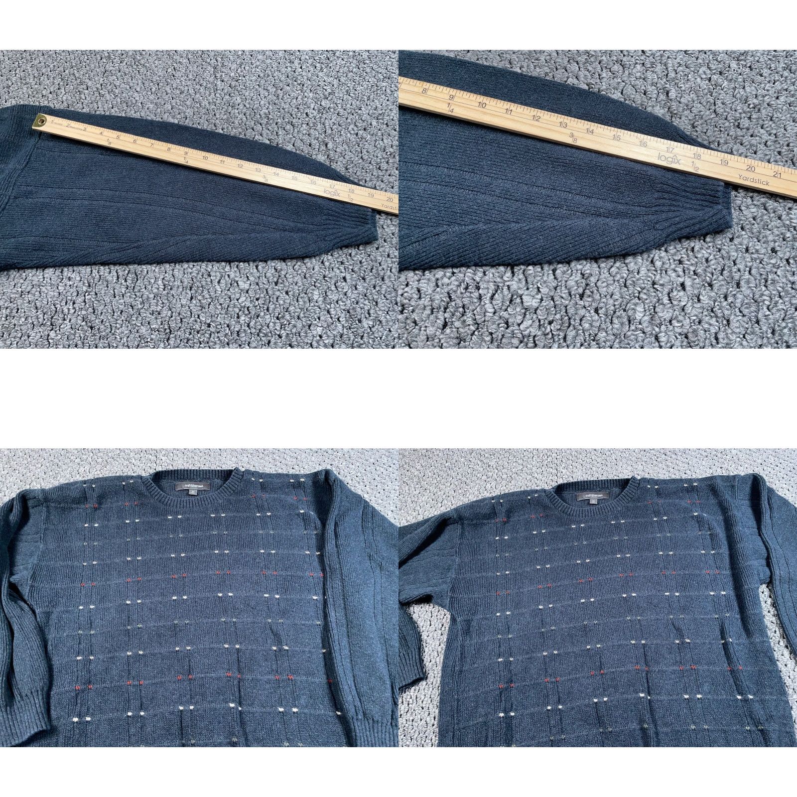 Vintage Vintage VTG Preppy Chunky Geometric Pattern Sweater Adult XL Dark Gray Cotton Knit Size US XL / EU 56 / 4 - 8 Thumbnail