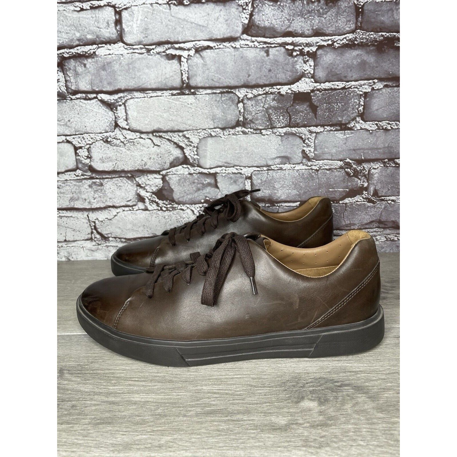 Clarks Clarks Unstructured Brown Leather Lace Up Casual Sneakers Sh Size US 11 / EU 44 - 3 Thumbnail