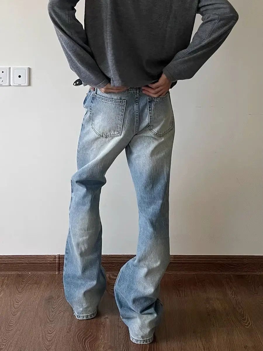 Japanese Brand Retro ice blue cat whisker jeans Size US 32 / EU 48 - 2 Thumbnail