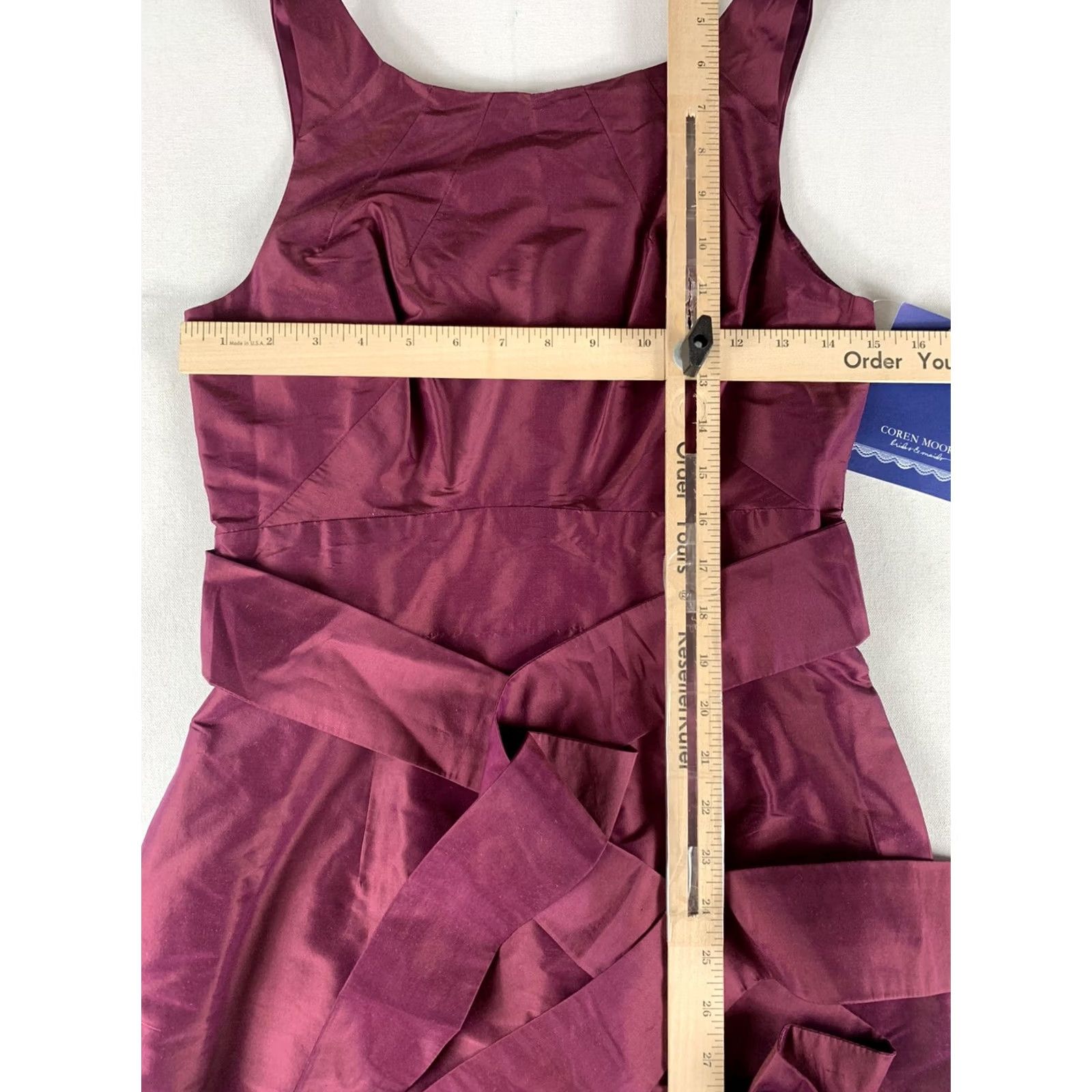 MooRER COREN MOORE BRIDES & MAIDS DRESS Womens Size 2 Burgundy Made in USA A-Line Sleeveless Long Dress Size XS / US 0-2 / IT 36-38 - 3 Thumbnail