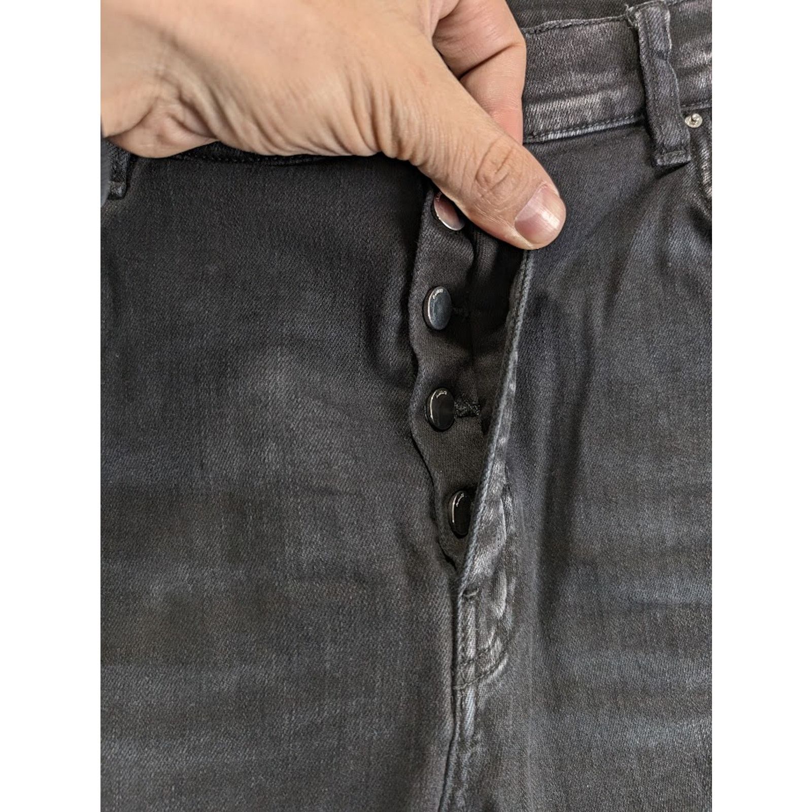 Amiri o1rshd1 Leather Camo MX1 Jeans in Aged Black Size US 33 - 10 Thumbnail