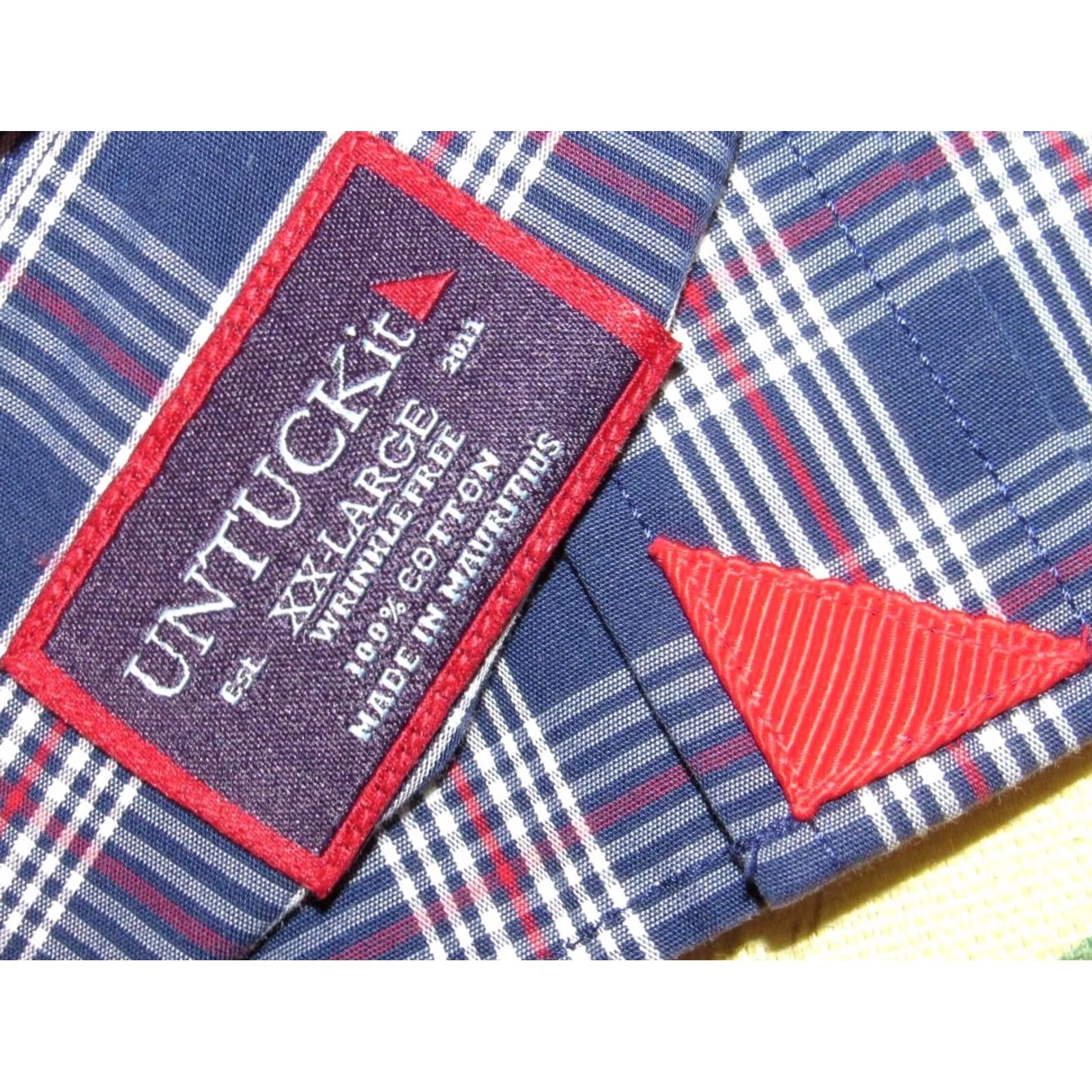 UNTUCKit UNTUCKIT Blue Plaid Long Sleeve Button Down Wrinkle Free Shirt XXL Mens Shirt XS-XXL Size US XXL / EU 58 / 5 - 3 Thumbnail