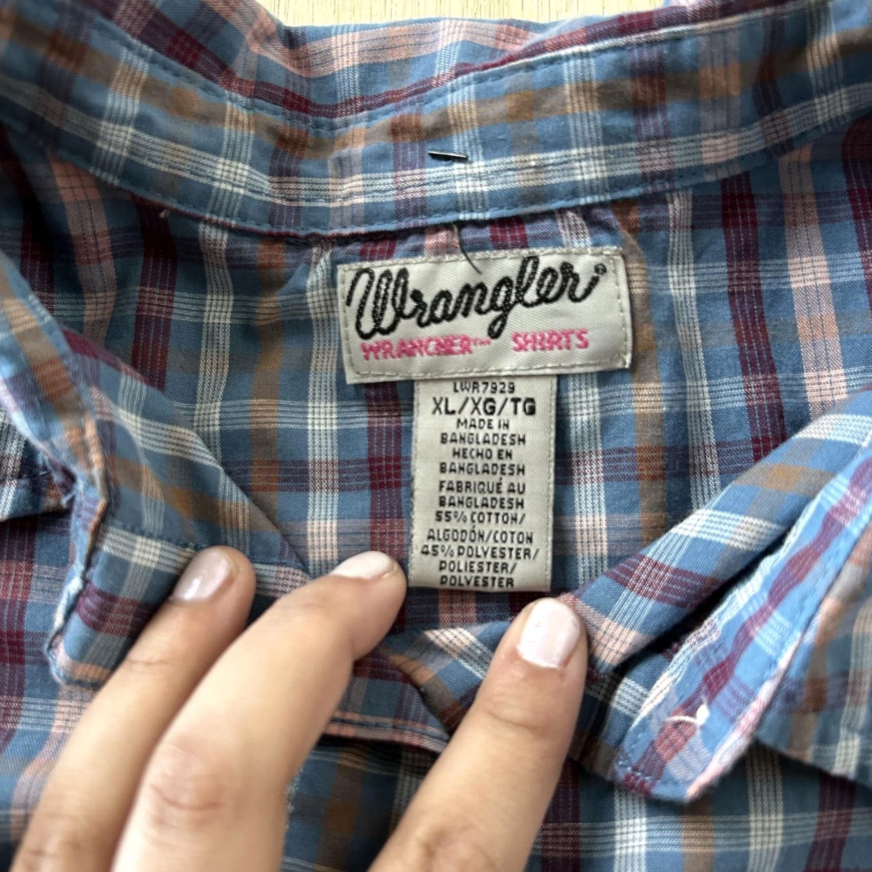 Wrangler Wrangler Shirt Womens XL Blue Plaid Long Sleeve Western Pearl Snap Workwear Size XL / US 12-14 / IT 48-50 - 3 Thumbnail