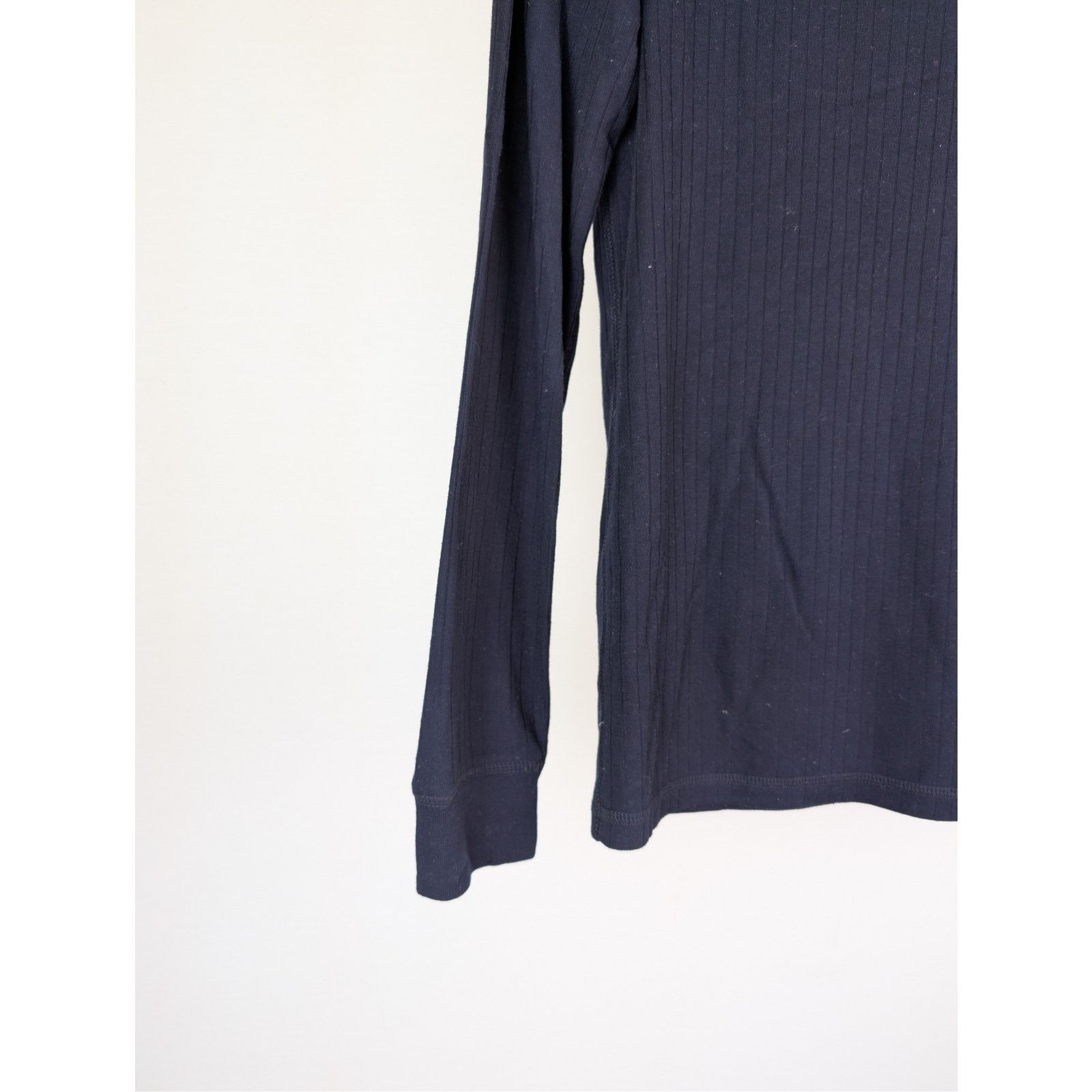 Vince o1rshd1 CC20 Raw Edge Long Sleeve Henley T-Shirt in Blue Size US S / EU 44-46 / 1 - 6 Thumbnail