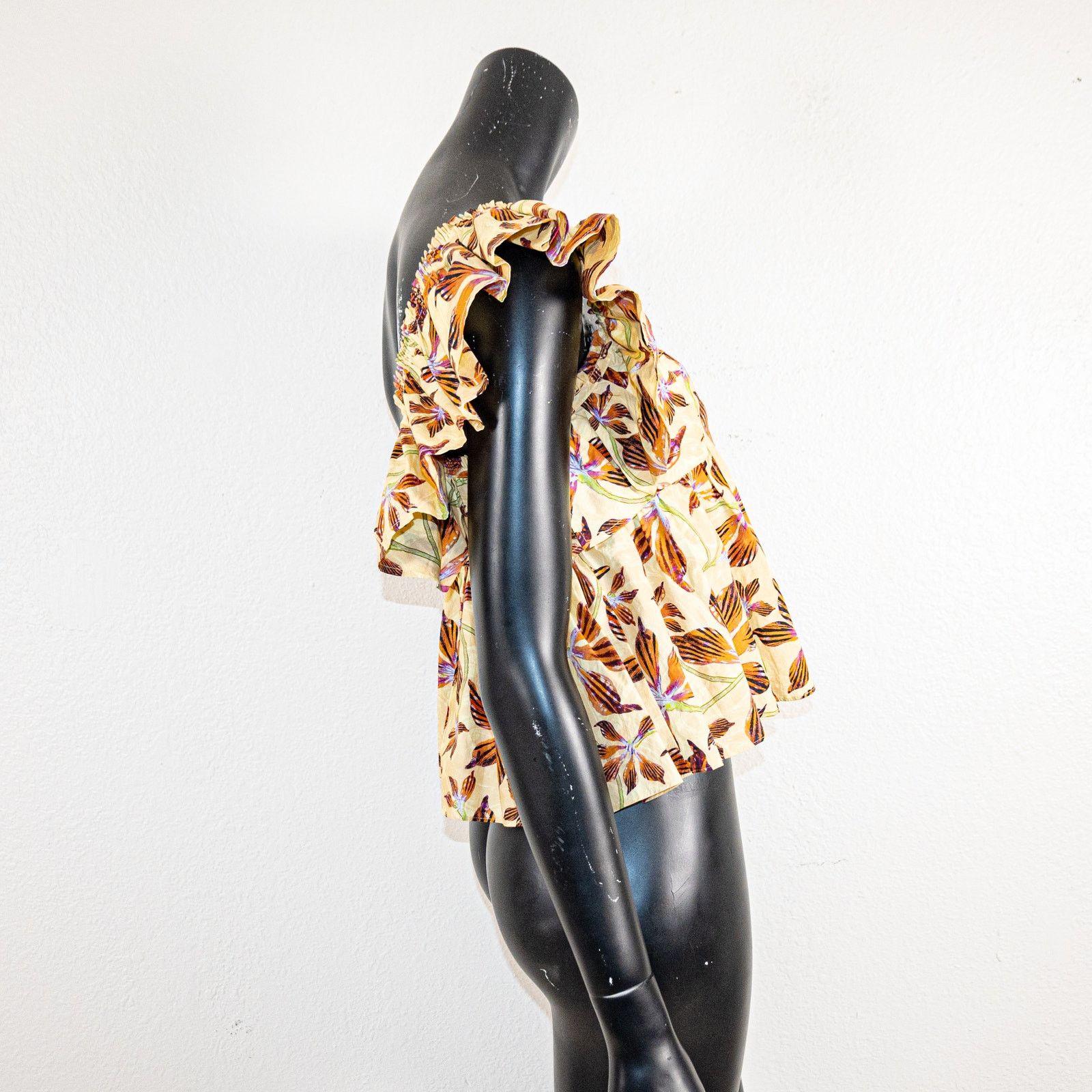 Ulla Johnson Ulla Johnson $320 Romi Top Ruffle Sleeve in Lotus Floral 2 Size XS / US 0-2 / IT 36-38 - 4 Thumbnail