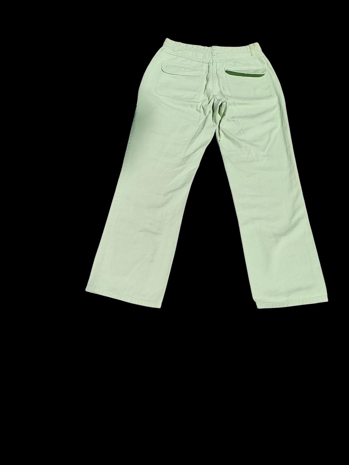 Designer Christopher & Banks Stylish Light Green Wide-Leg Jeans Size 28" / US 6 / IT 42 - 3 Thumbnail