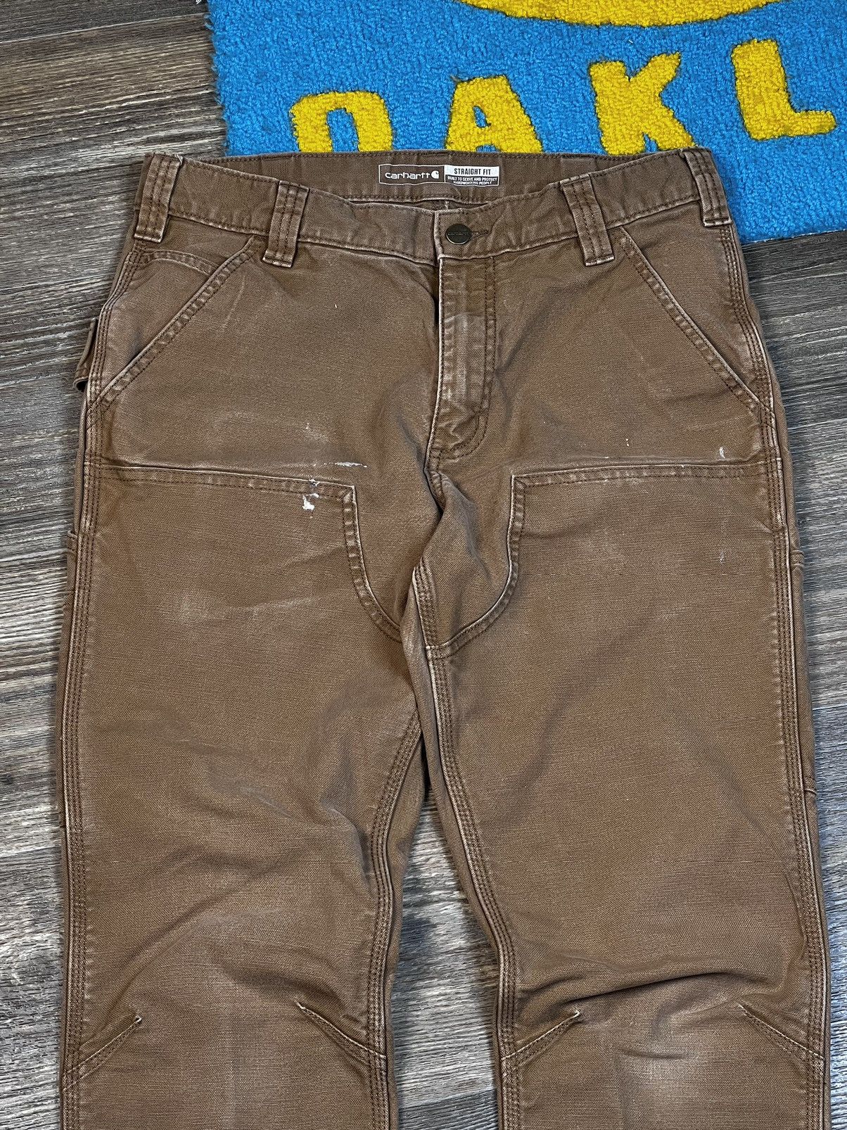 Carhartt × Vintage Vintage Carhartt Double Knee Straight Fit Brown Cargo Pants Size US 32 / EU 48 - 4 Thumbnail