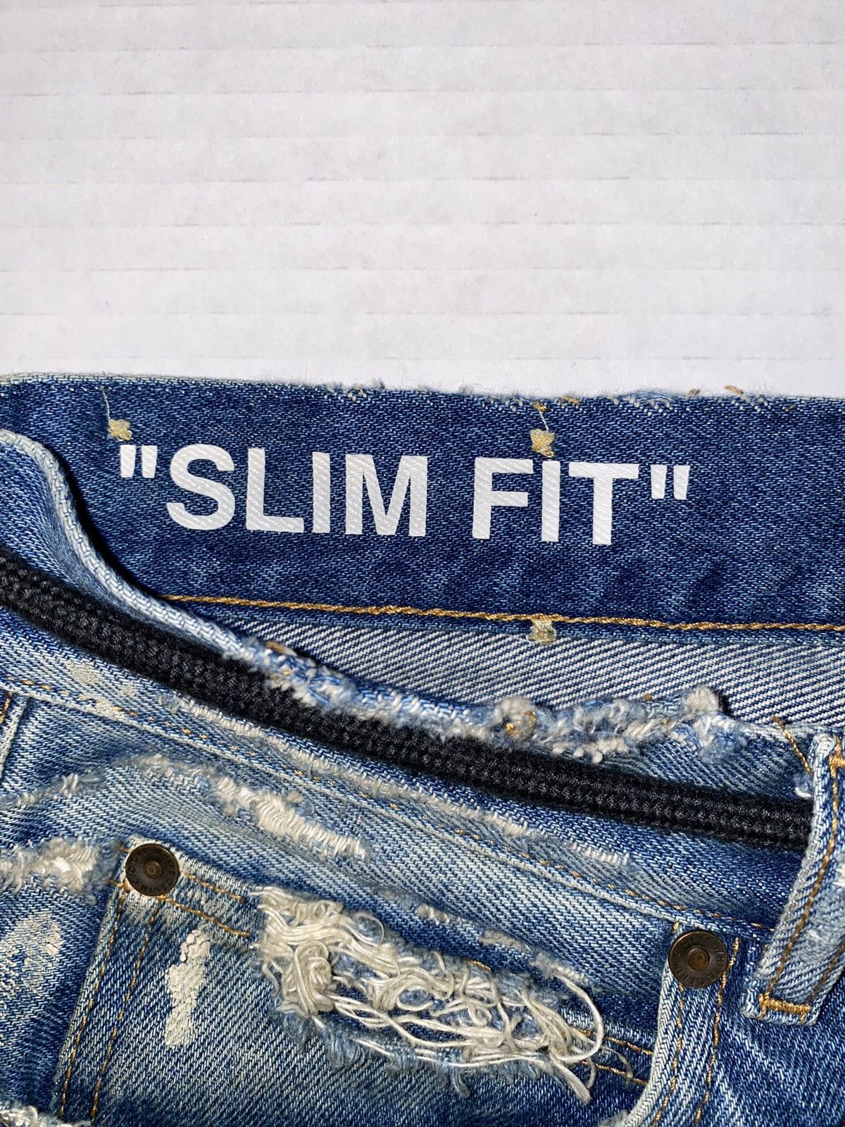 Off-White Off White blue Denim Early Collection s. 30 diagonal stripe Size US 30 / EU 46 - 5 Thumbnail
