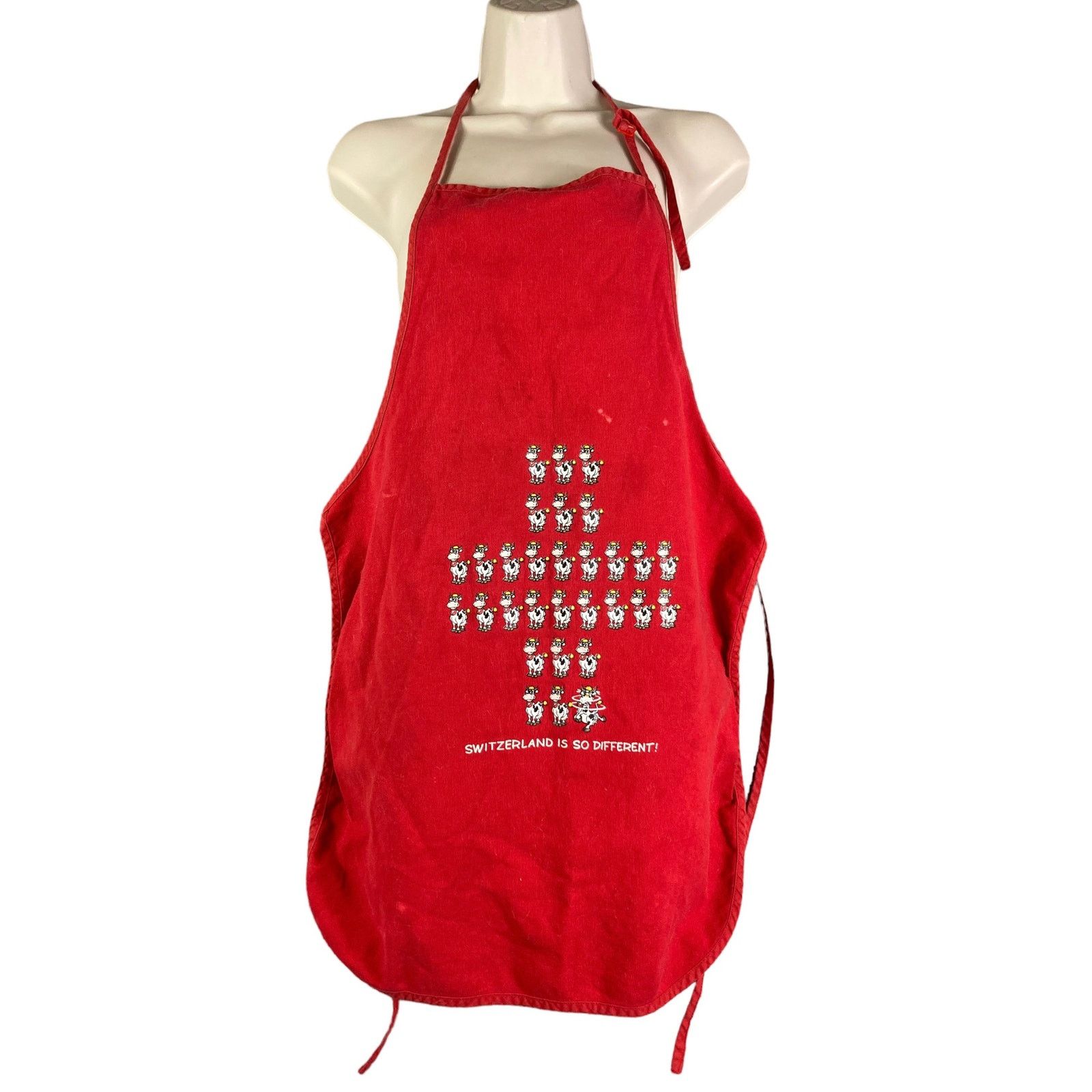 Other Swiss Apron Kitchen Vintage Hostess Red Sink Cook Cooking Size ONE SIZE - 2 Thumbnail