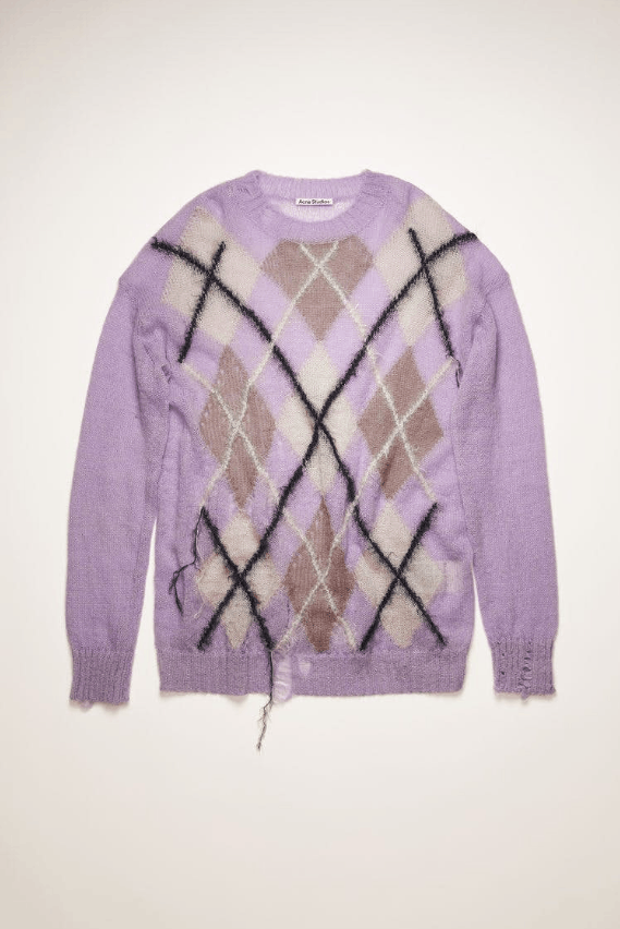 ACNE - ACNE STUDIOS Argyle Wool Sweater ニット ACNE STUDIOS Argyle Wool Sweater ニット