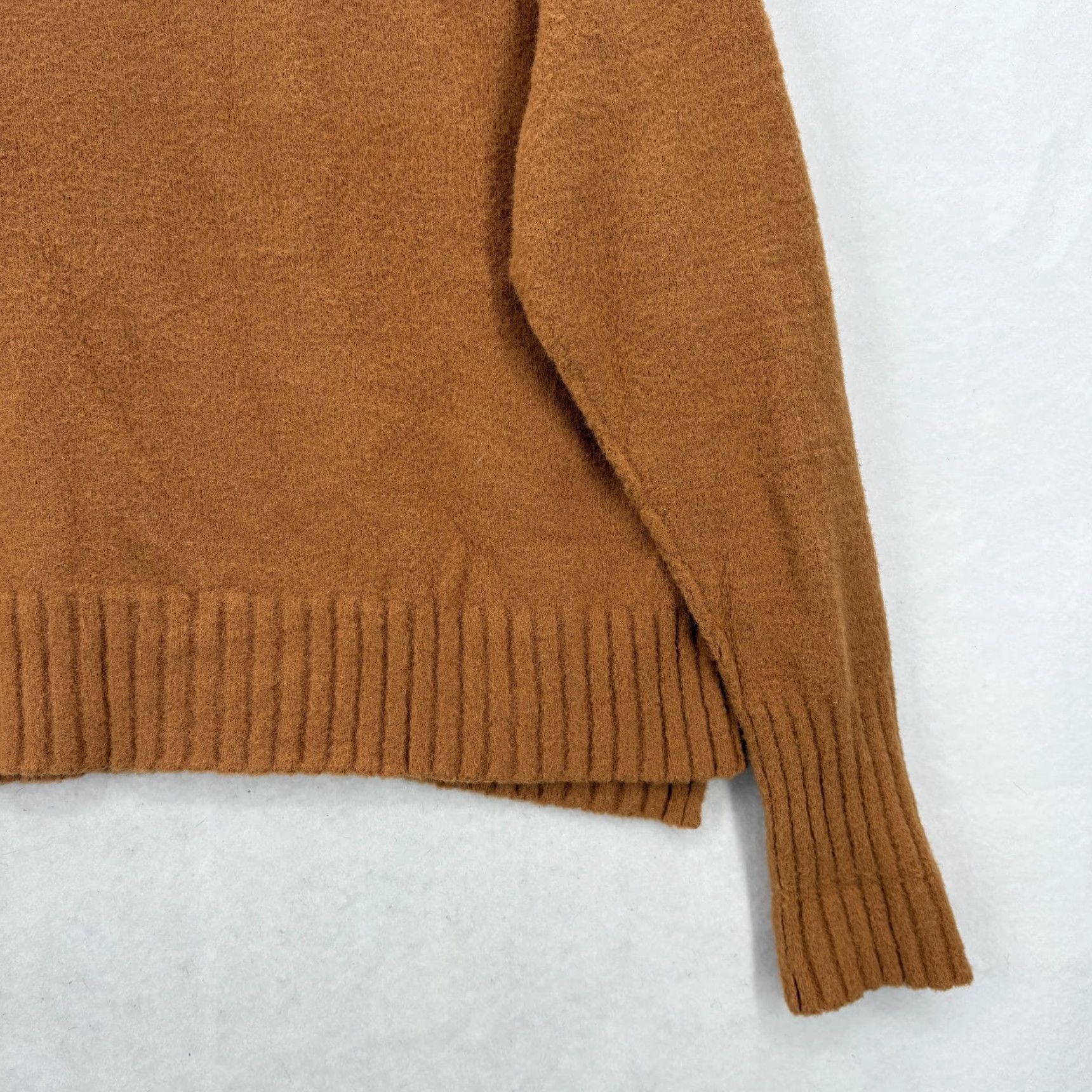 Free People VINTAGE Free People Sweater Womens XS Brown Turtleneck Fuzzy Knit Pullover Cozy Ribbed Size XS / US 0-2 / IT 36-38 - 3 Thumbnail