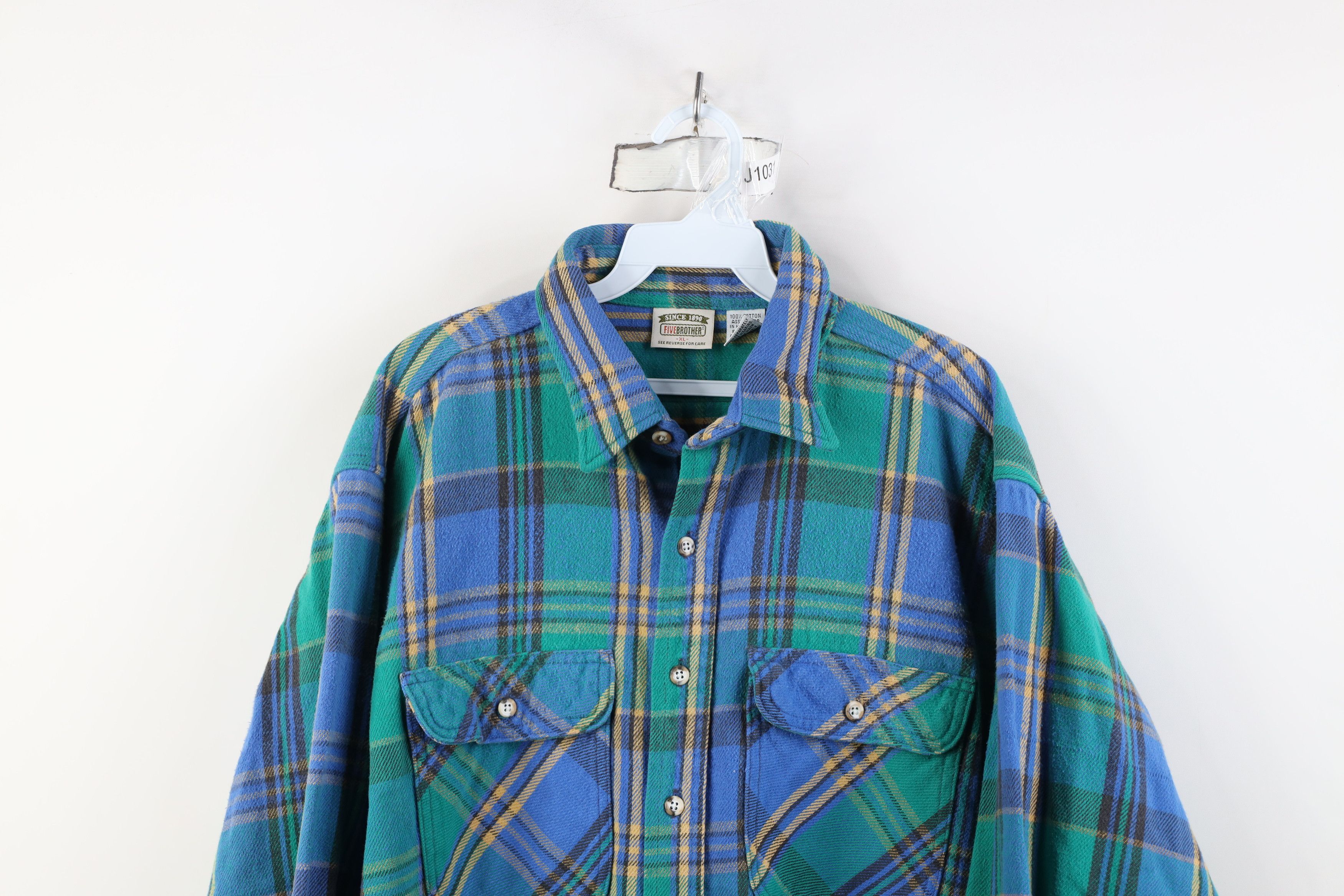 FiveBrother Vintage 90s Five Brother Heavyweight Flannel Button Shirt Size US XL / EU 56 / 4 - 2 Thumbnail
