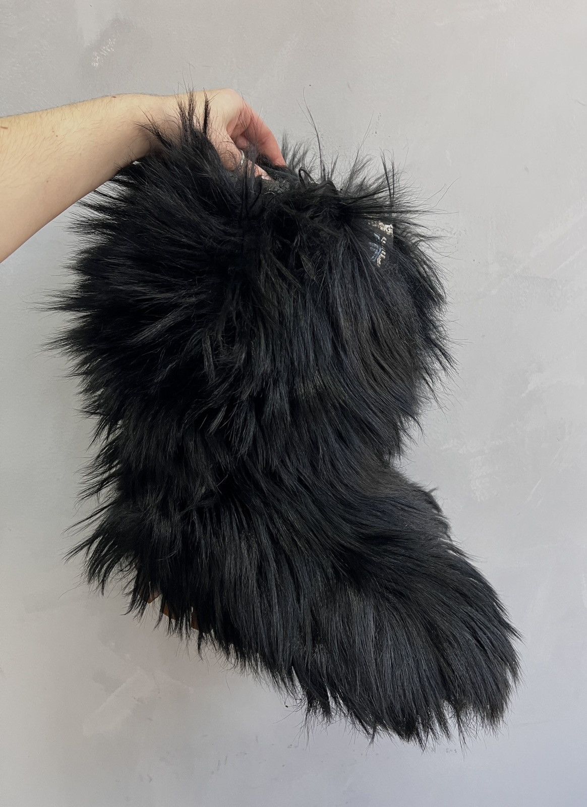 If Six Was Nine Black fur opium boots shoes rick owens style hype gothic Size US 7.5 / EU 40-41 - 2 Thumbnail