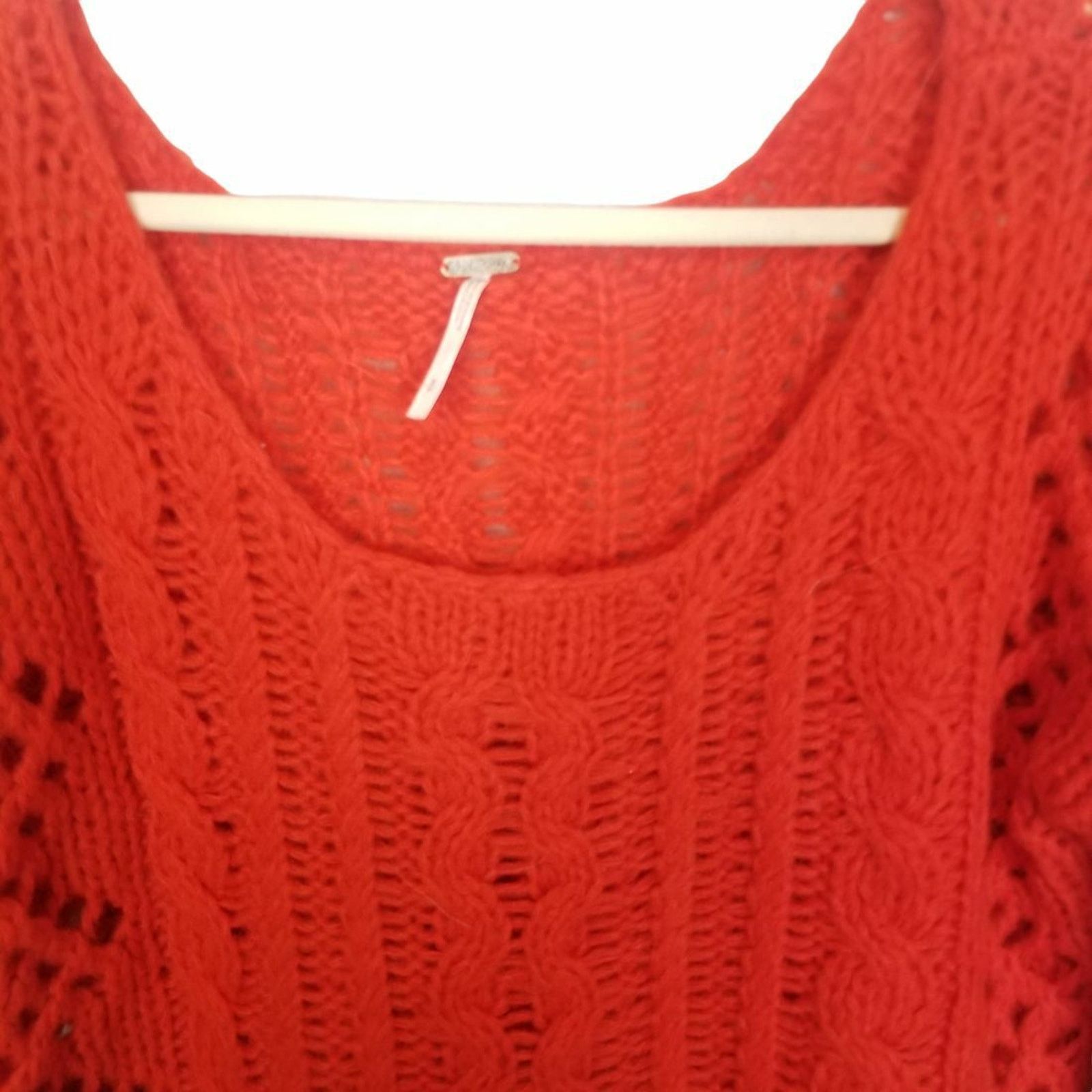 Free People Free People Womens Open Cable Knit Wool Mohair Sweater Boho Size S / US 4 / IT 40 - 3 Thumbnail