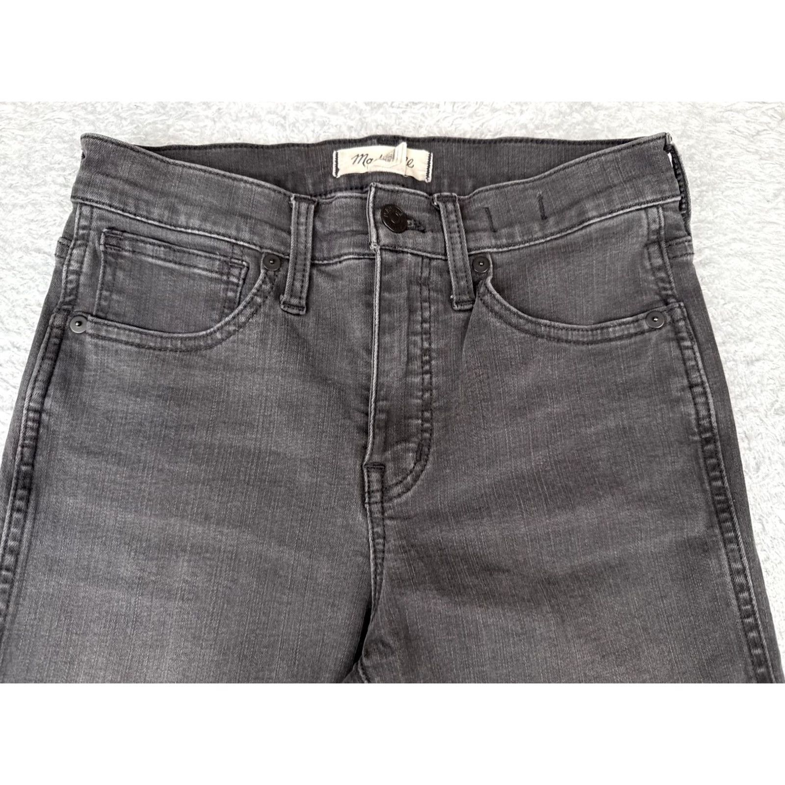 Madewell Madewell Jeans Women 25 Black Mid Rise Stovepipe Cotton Blend Stretch 25x26 Denim Regular 5-Pocket Distressed Logo 90s Retro Designer Mens Women Girls Size 42" / US 20 - 4 Thumbnail
