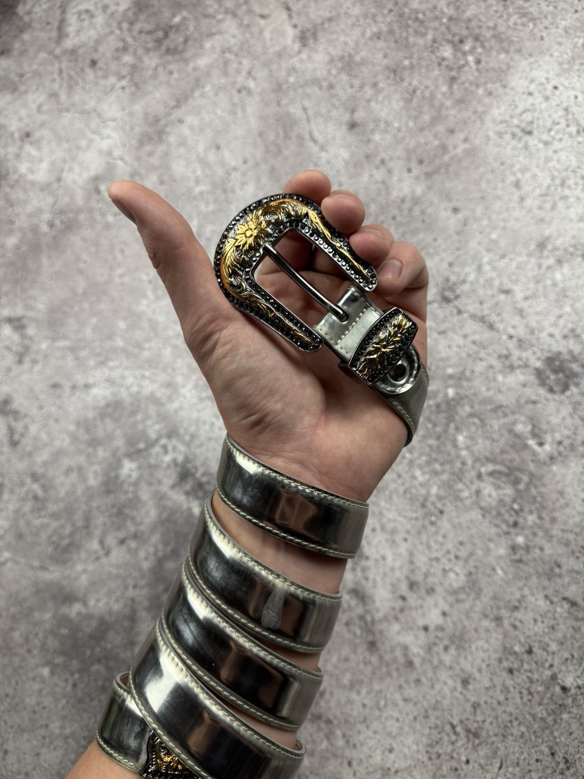 Japanese Brand 00’s NUMBER NINE STYLE GLAMOUR SIMON RARE Y2K BELT VINTAGE Size ONE SIZE - 2 Thumbnail