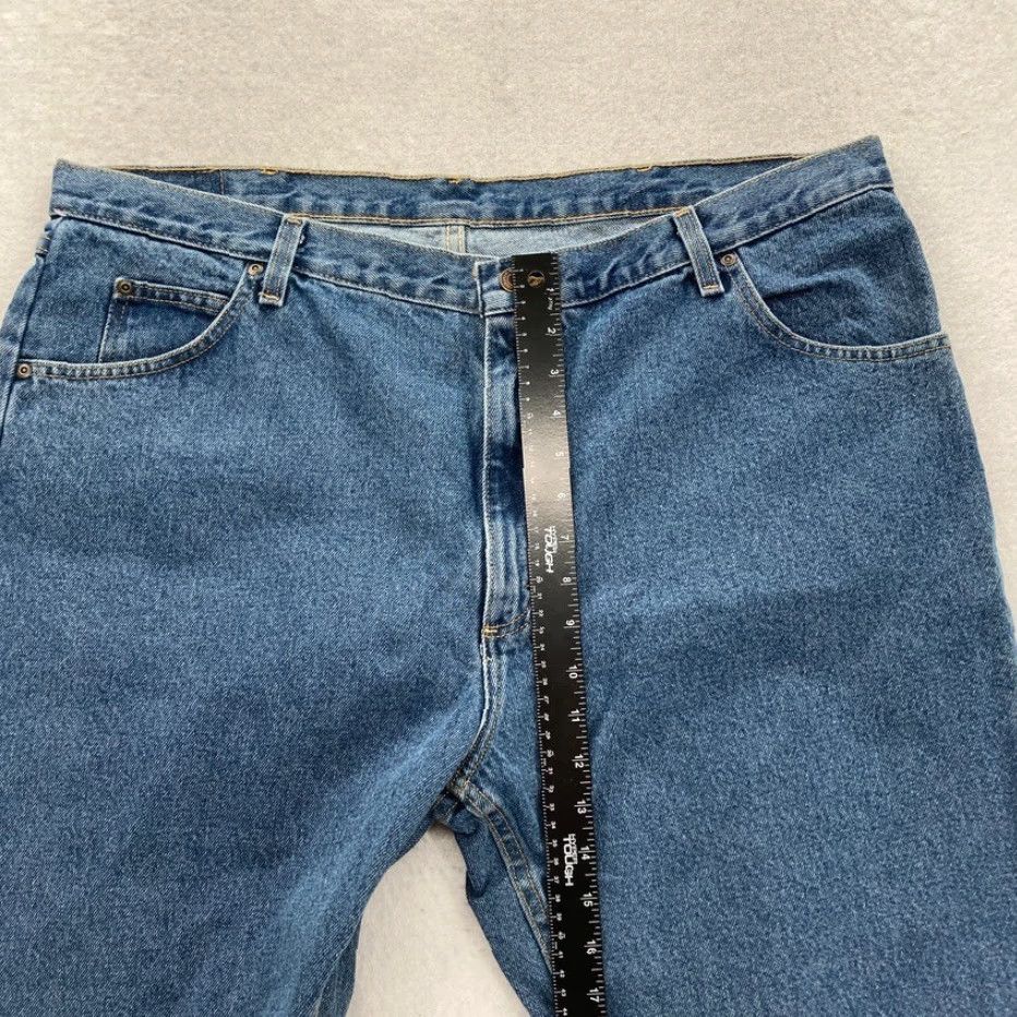 Wrangler Wrangler Premium Five Star Jeans Mens 42x30 Medium Wash Blue Denim Straight Leg Denim Jeans Size US 42 / EU 58 - 6 Thumbnail