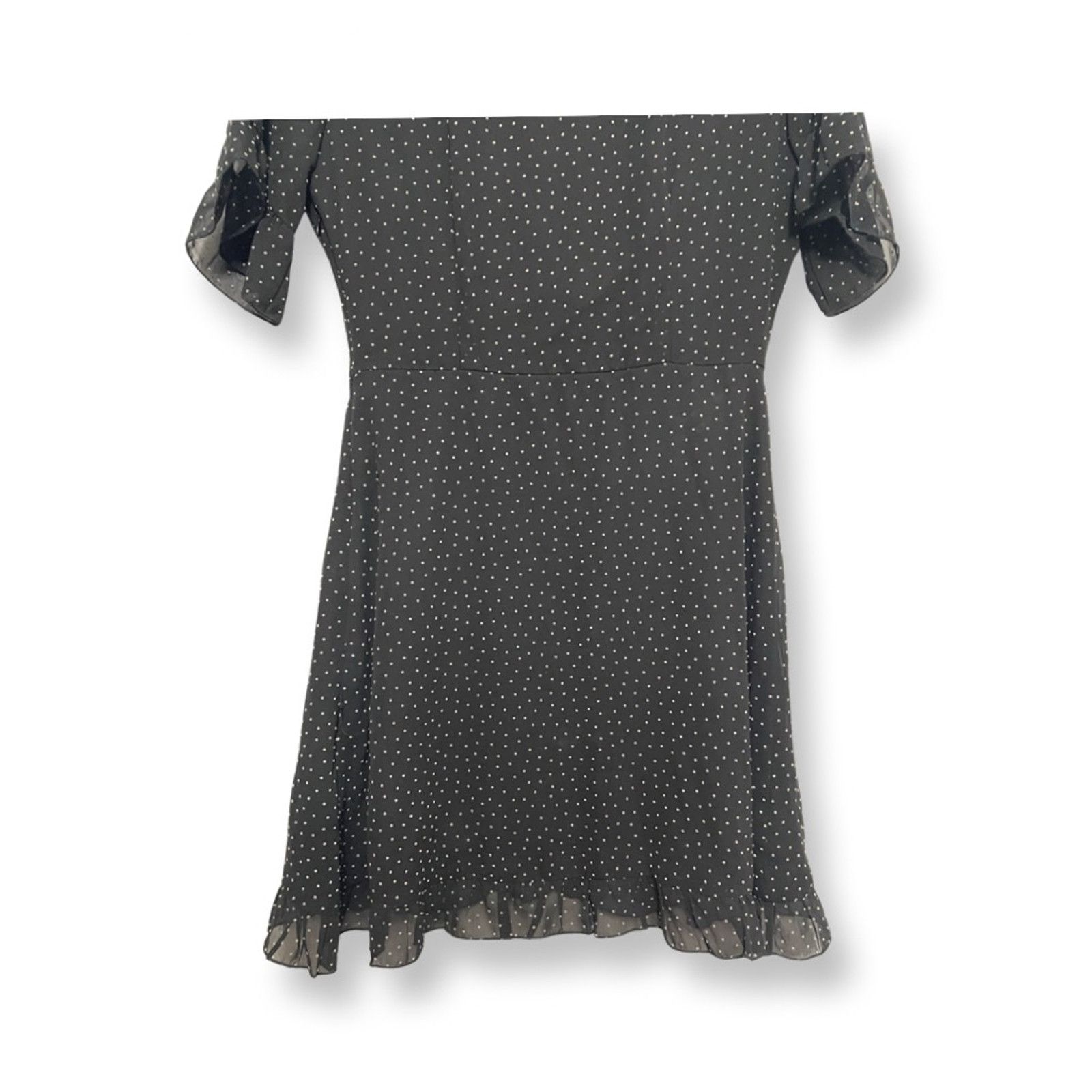 Other Lulus Mini Dress Polka Dot Print Ruffle Black/White W S NWOT Size S / US 4 / IT 40 - 9 Thumbnail