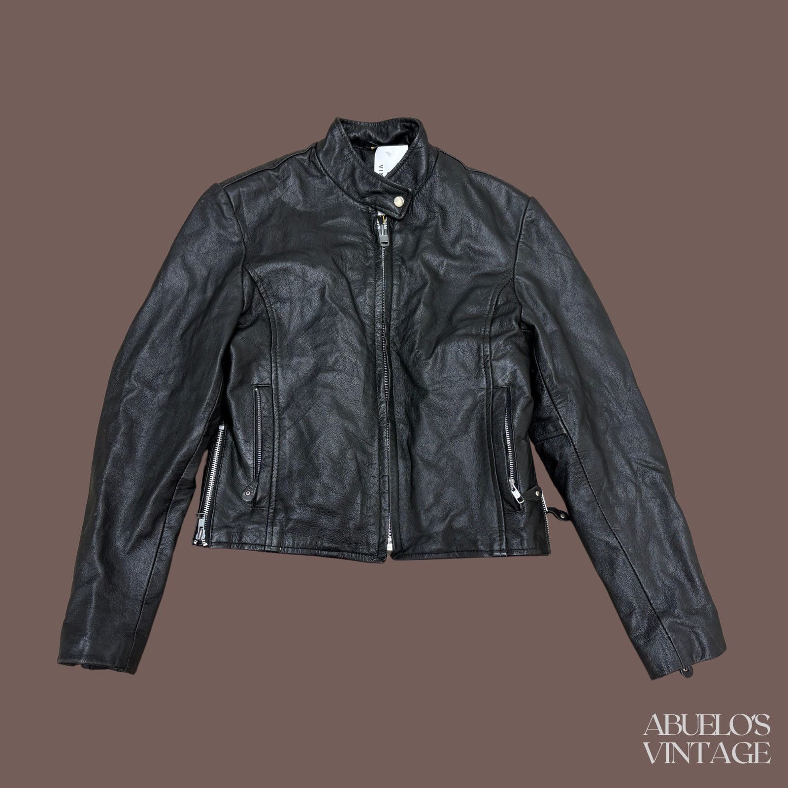Hudson Leather Moto Jacket | Hudson Black Cropped | 90s Biker Size S / US 4 / IT 40 - 1 Thumbnail