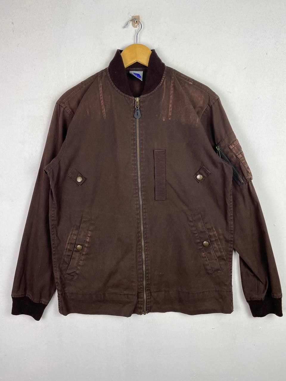image of Vintage Abahouse Bomber Flight Jacket Nice Faded Design in Brown, Men's (Size Medium)