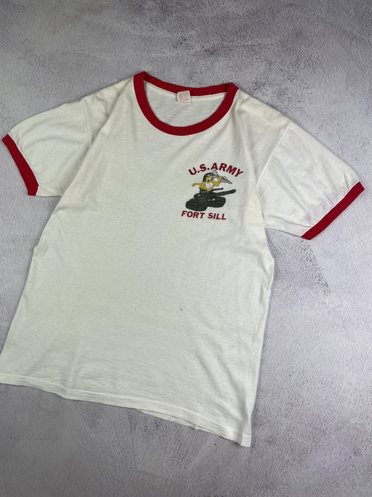 Vintage Vintage 60s U.S. Army Fort Sill Ringer T-Shirt Collegiate M Size US M / EU 48-50 / 2 - 2 Thumbnail