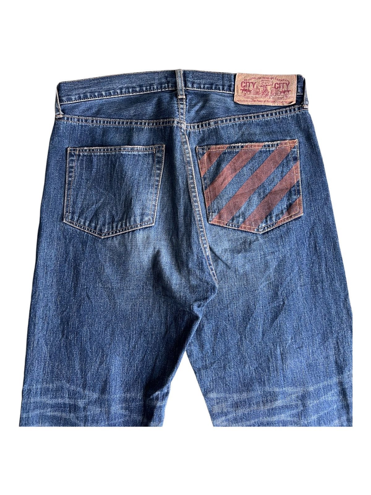 Bape Vintage Bape Baby Milo Sad Face Logo Baggy Denim Jeans Size US 34 / EU 50 - 6 Thumbnail
