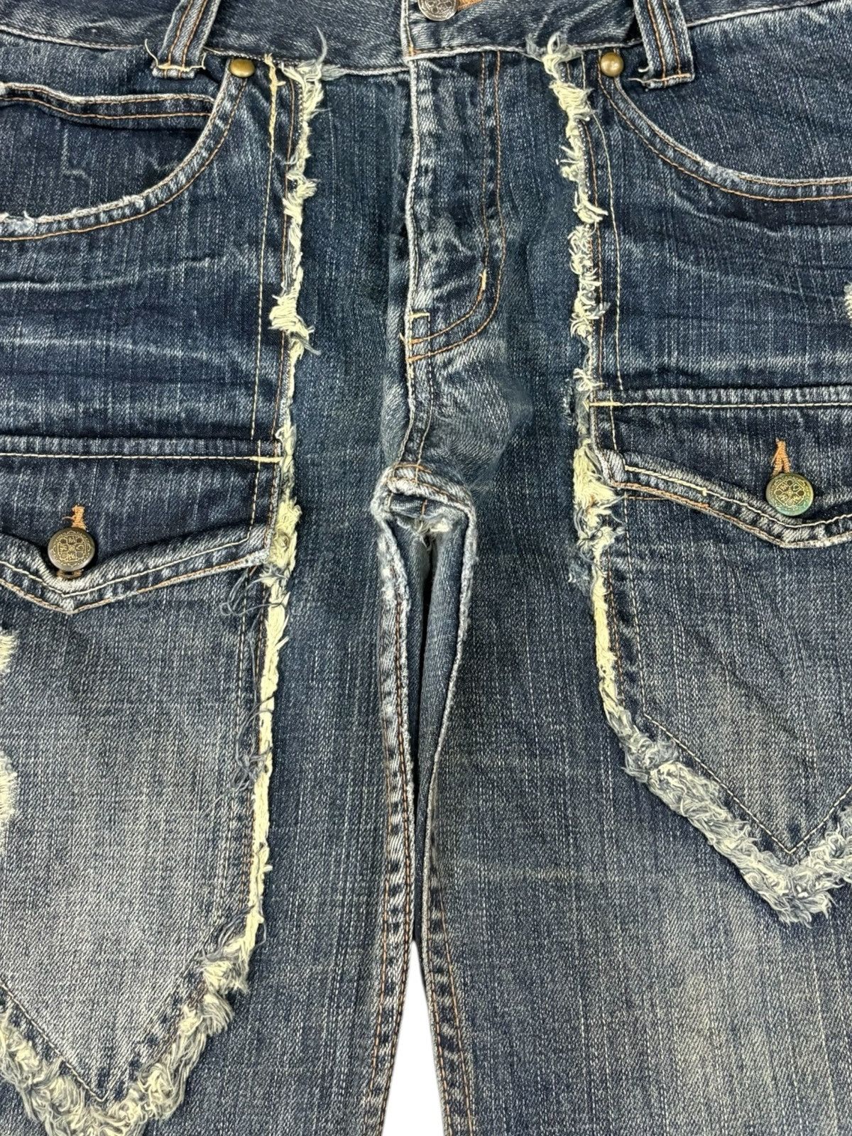 Japanese Brand Vintage Japanese Mud Wash Bush Pants Distressed Loose Jeans Size US 33 - 5 Thumbnail