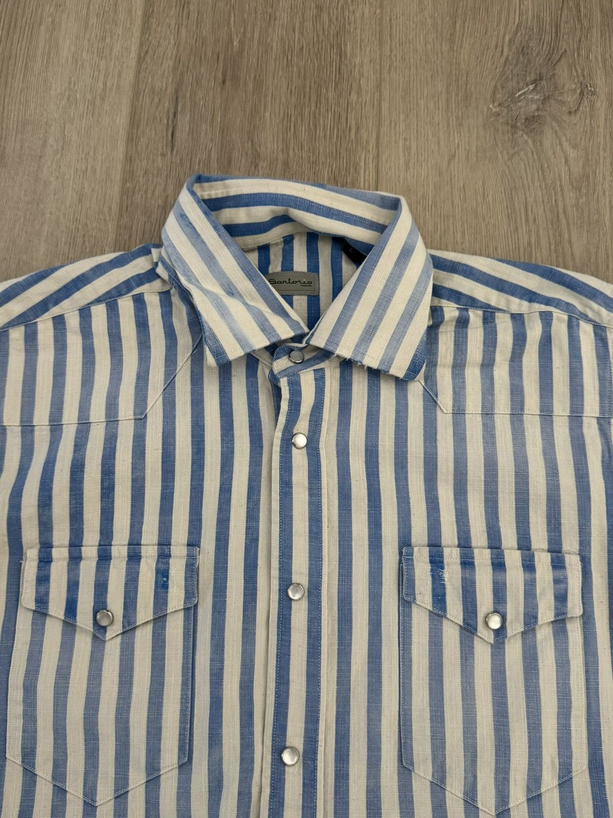 SARTORIO Sartorio Napoli Western Striped Snap Shirt Size US L / EU 52-54 / 3 - 3 Thumbnail