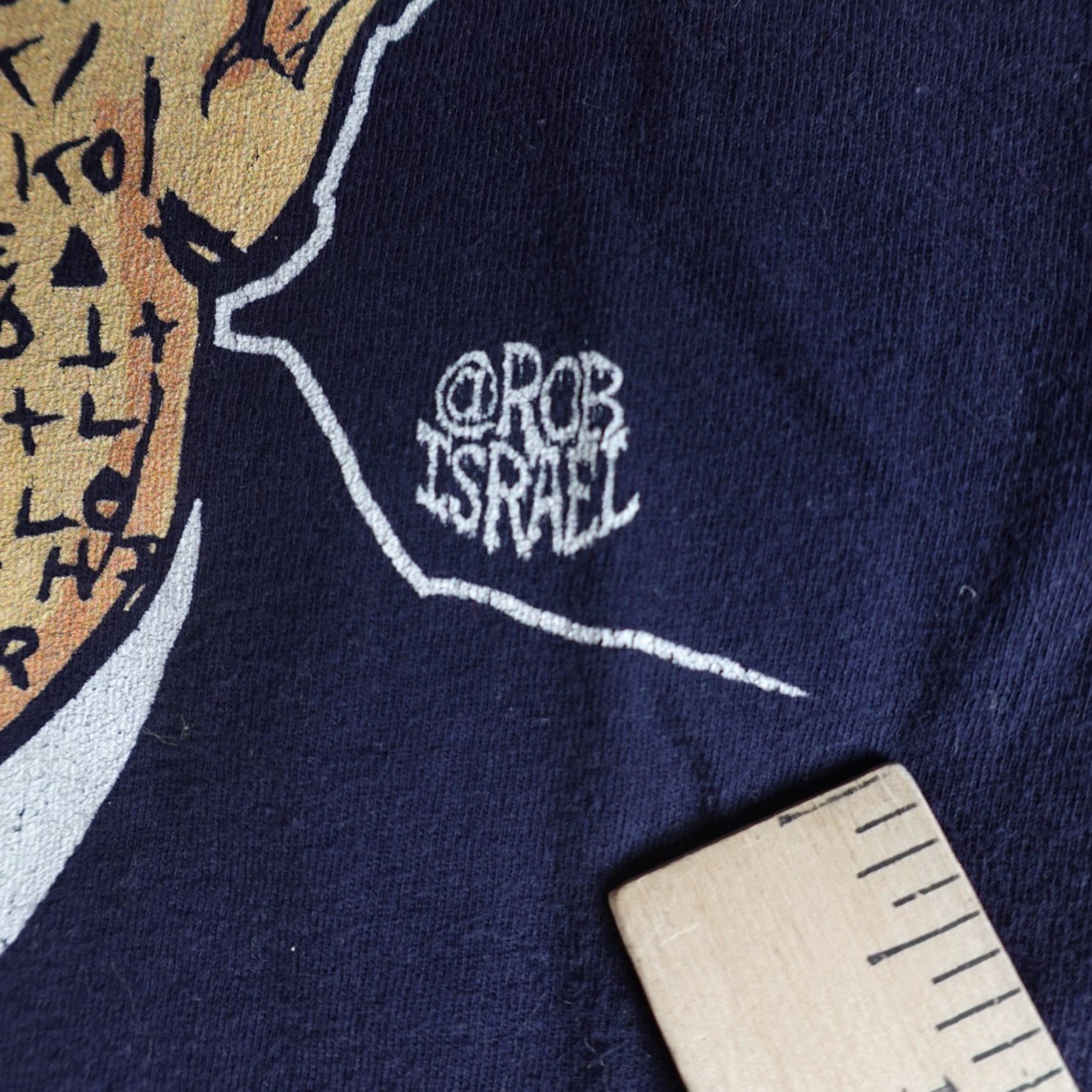 American Apparel Zodiac Killer Shirt Medium Blue Ringer Retro American Apparel Unisex Adults T-Shirt Crew Neck Short Sleeve Cotton Knit Graphic Print - Mens/Womens? Size US M / EU 48-50 / 2 - 7 Thumbnail