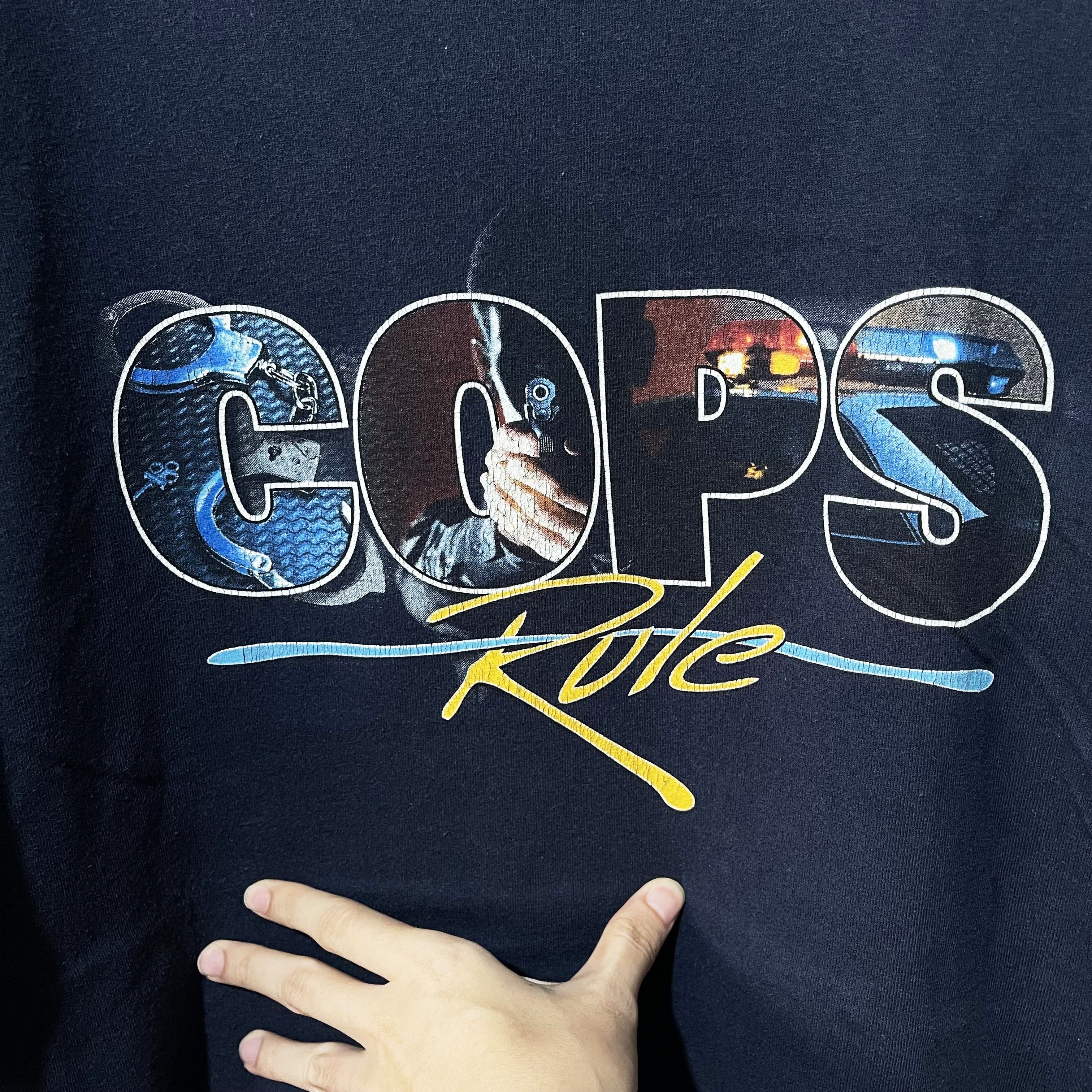 Band Tees × Vintage Vintage Cops Rule Shirt Size US XL / EU 56 / 4 - 2 Thumbnail