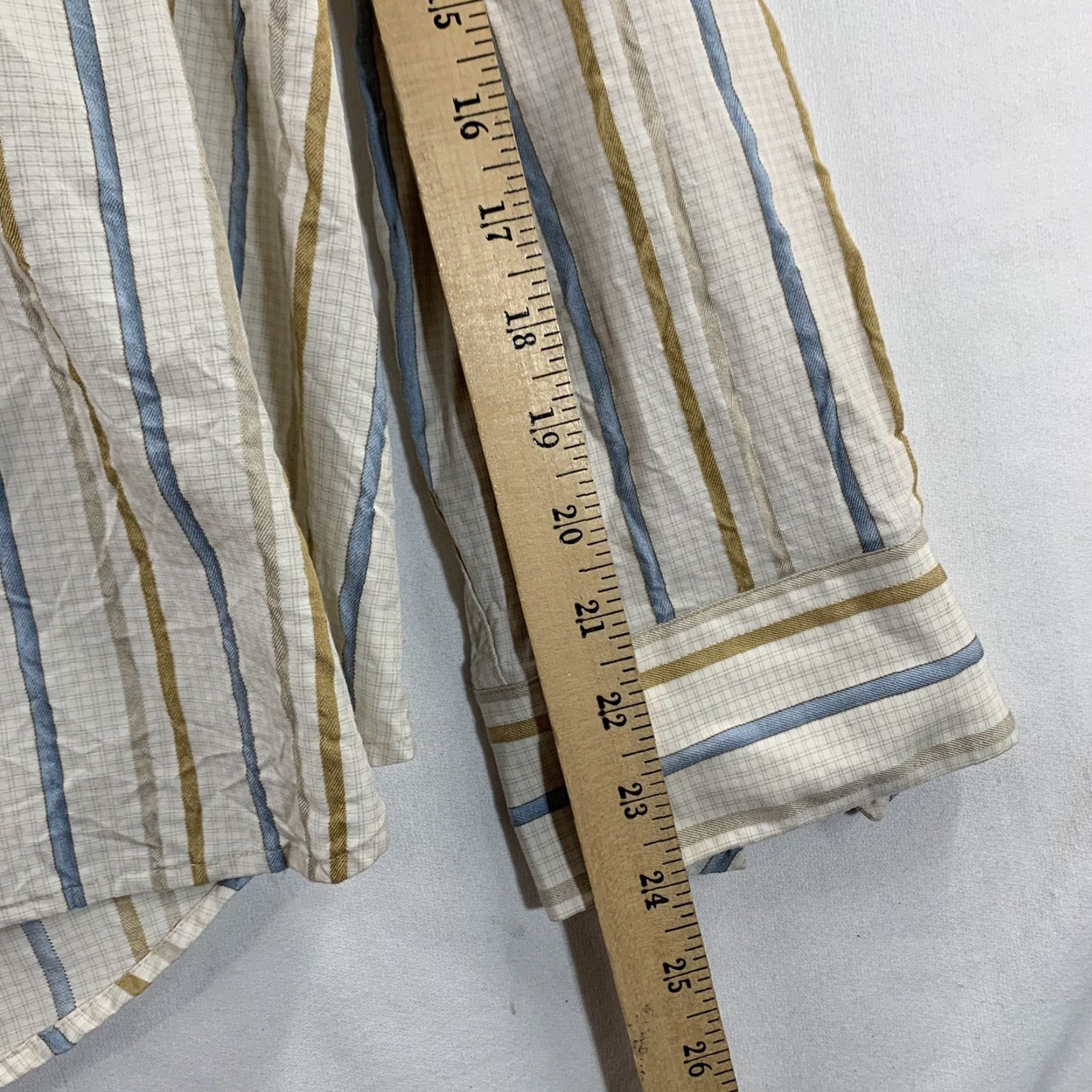 Tommy Bahama VINTAGE Tommy Bahama Shirt Mens Shirt XL White Linen Striped Button-Up Long Sleeve Casual Theme Flower 90s Size US XL / EU 56 / 4 - 7 Thumbnail