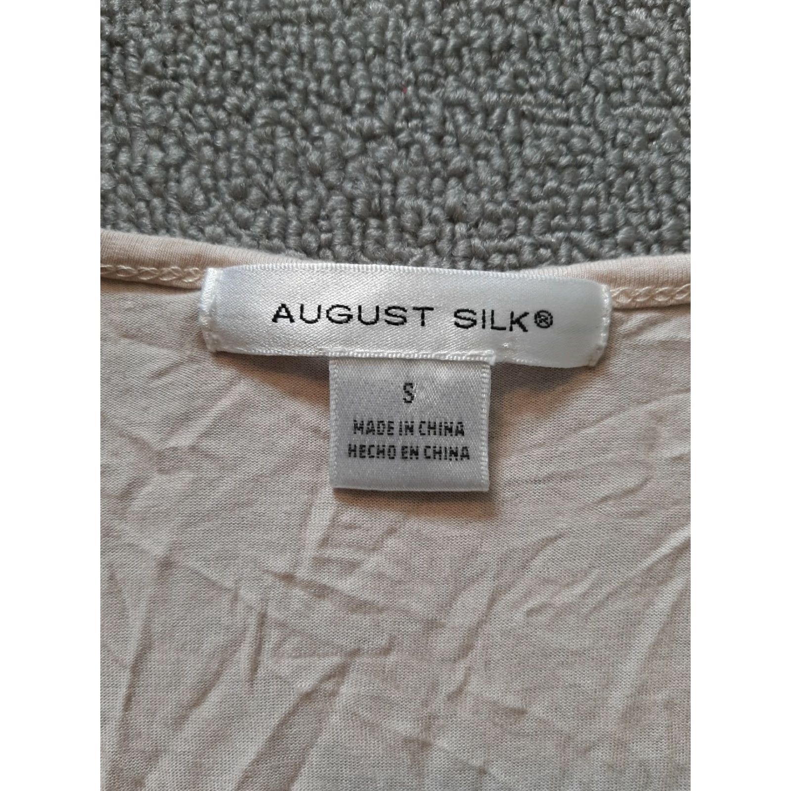 Vintage August Silk Sleeveless Floral Shirt Womens Top S Small Beige Pajama Top Size S / US 4 / IT 40 - 3 Thumbnail
