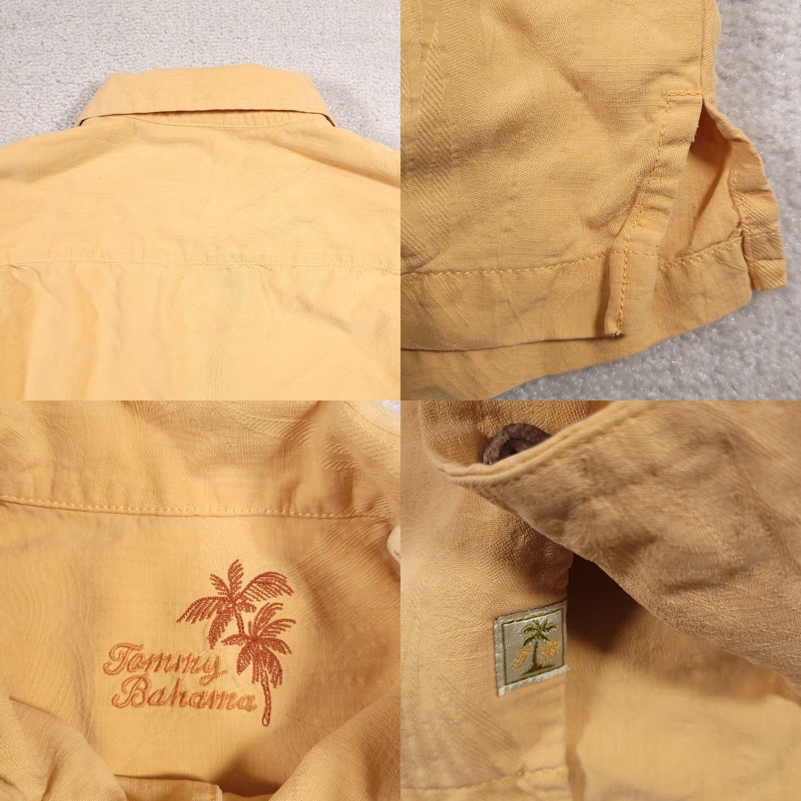 Tommy Bahama Tommy Bahama Silk Hawaiian Button Up Shirt Mens Large Orange Pocket Palm Leaf Shirt Size US L / EU 52-54 / 3 - 9 Thumbnail