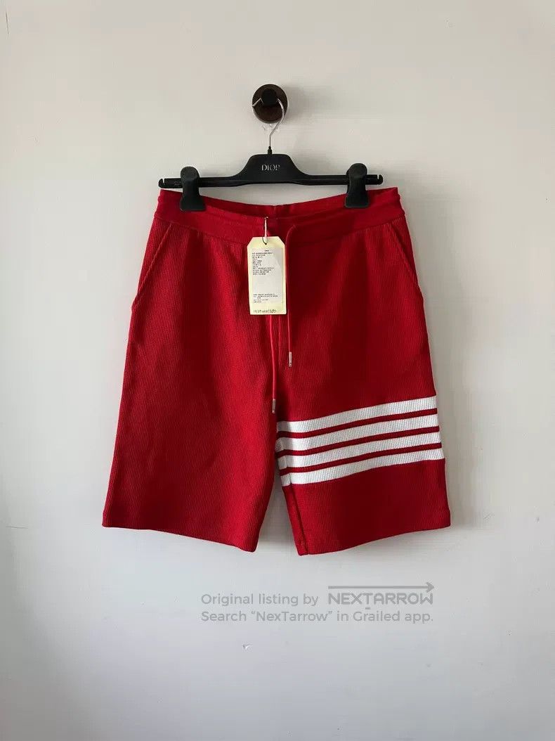 Thom Browne Thom Browne size 3 Red Waffle Shorts Size US 28 / EU 44 - 1 Thumbnail