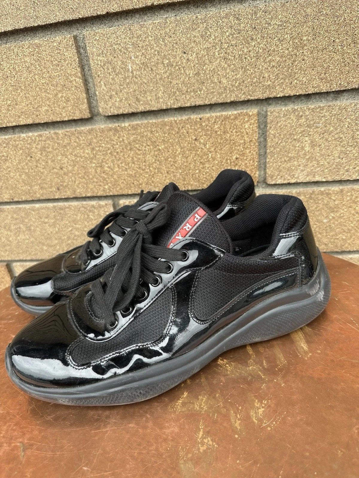 Prada Prada America's Cup Sneakers Red Black Patent 9 Low Size US 9 / EU 42 - 6 Thumbnail