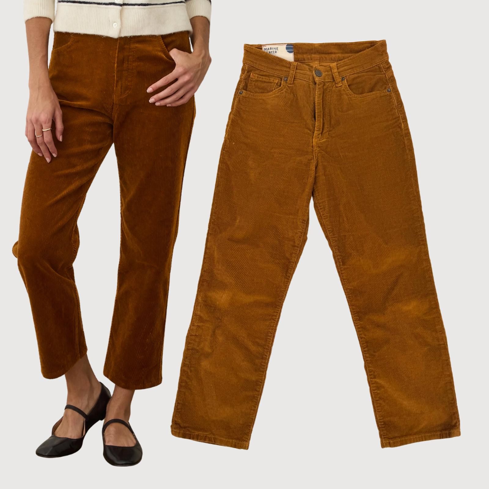 Marine Layer Marine Layer Corduroy Straight Leg Jeans Copper 26 Size 26" / US 2 / IT 38 - 1 Thumbnail