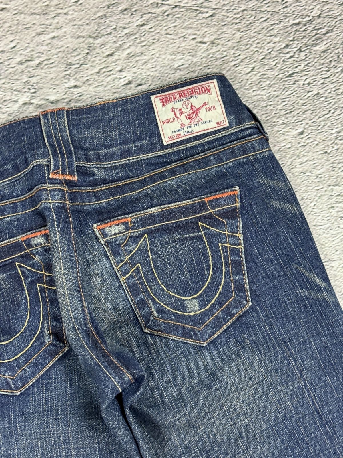 True Religion True Religion jeans flared navy contrast stitch Y2K Emma Size 27" / US 4 / IT 40 - 4 Thumbnail