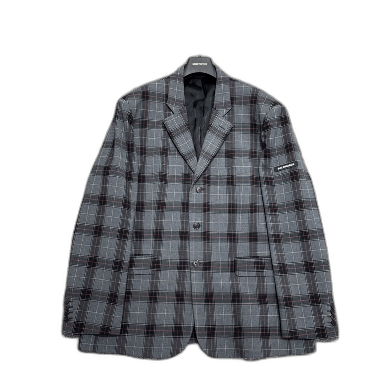 Balenciaga Plaid Suit Jacket Size 46-2505