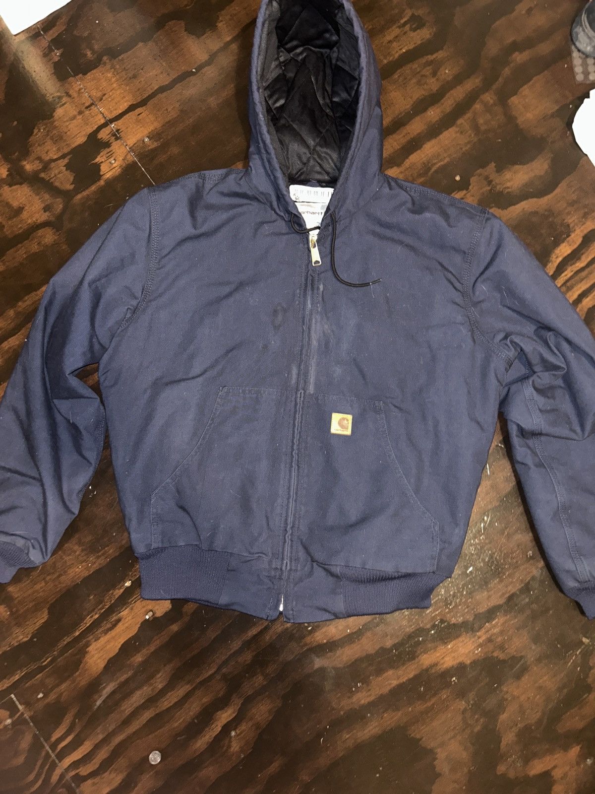 Carhartt navy blue carhartt duck active jacket Size US L / EU 52-54 / 3 - 1 Thumbnail