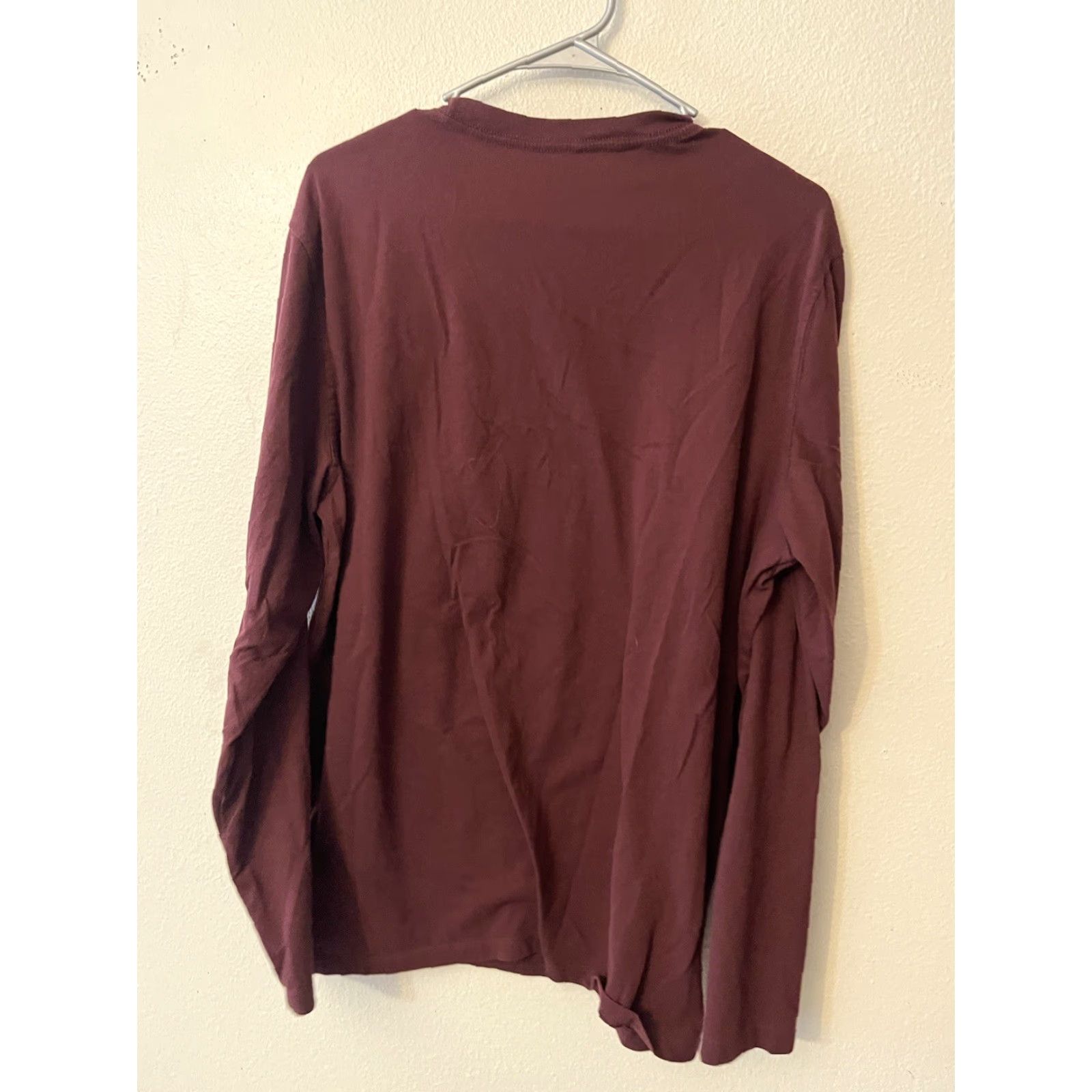 Old Navy Old Navy Maroon Knit Shirt Mens XL Long Sleeve Crew Neck T-Shirt Regular Cotton Vintage: No Size US XL / EU 56 / 4 - 3 Thumbnail