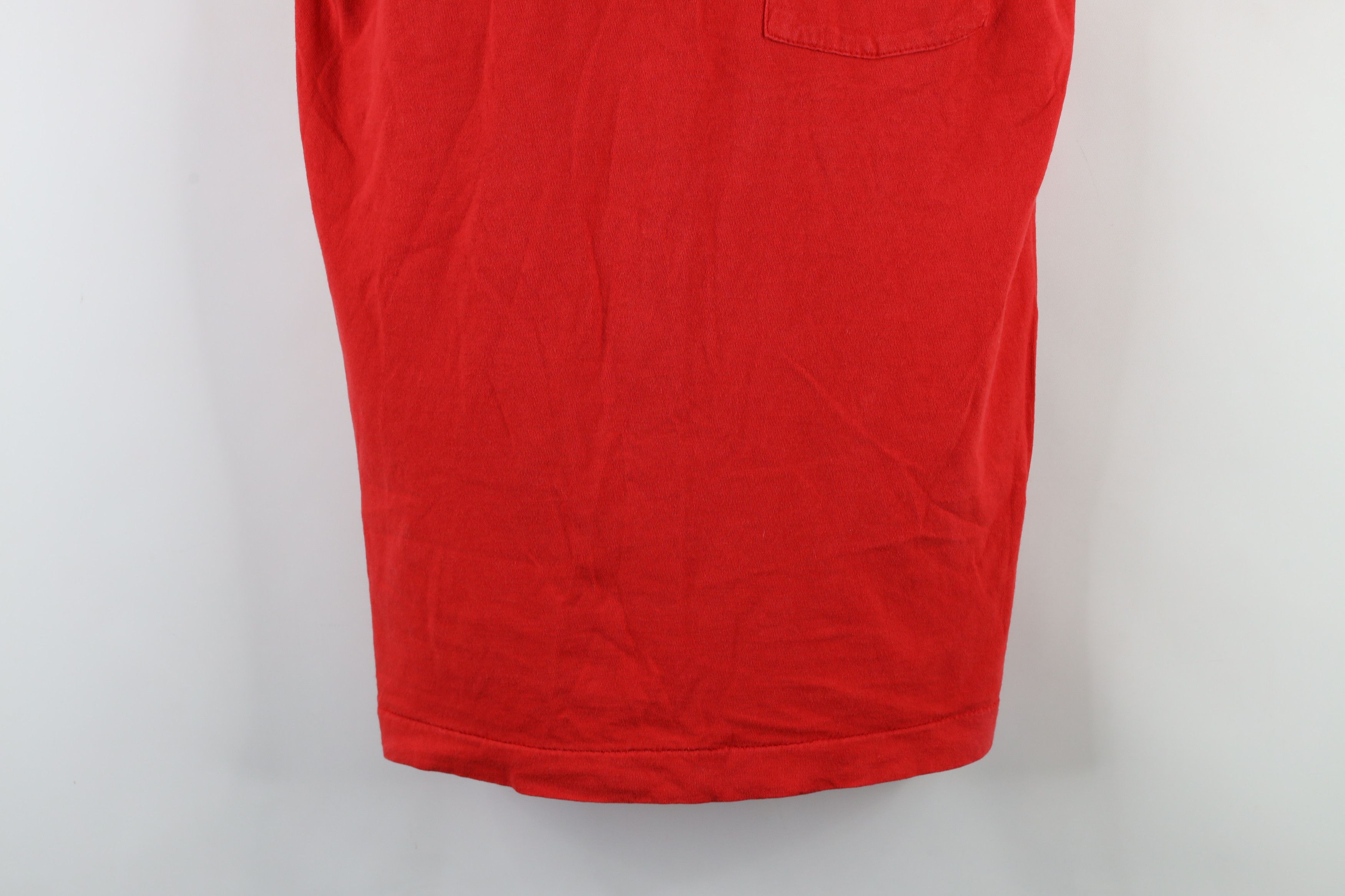 Vintage Vintage 90s Streetwear Blank Cotton Pocket T-Shirt Red USA Size US L / EU 52-54 / 3 - 3 Thumbnail