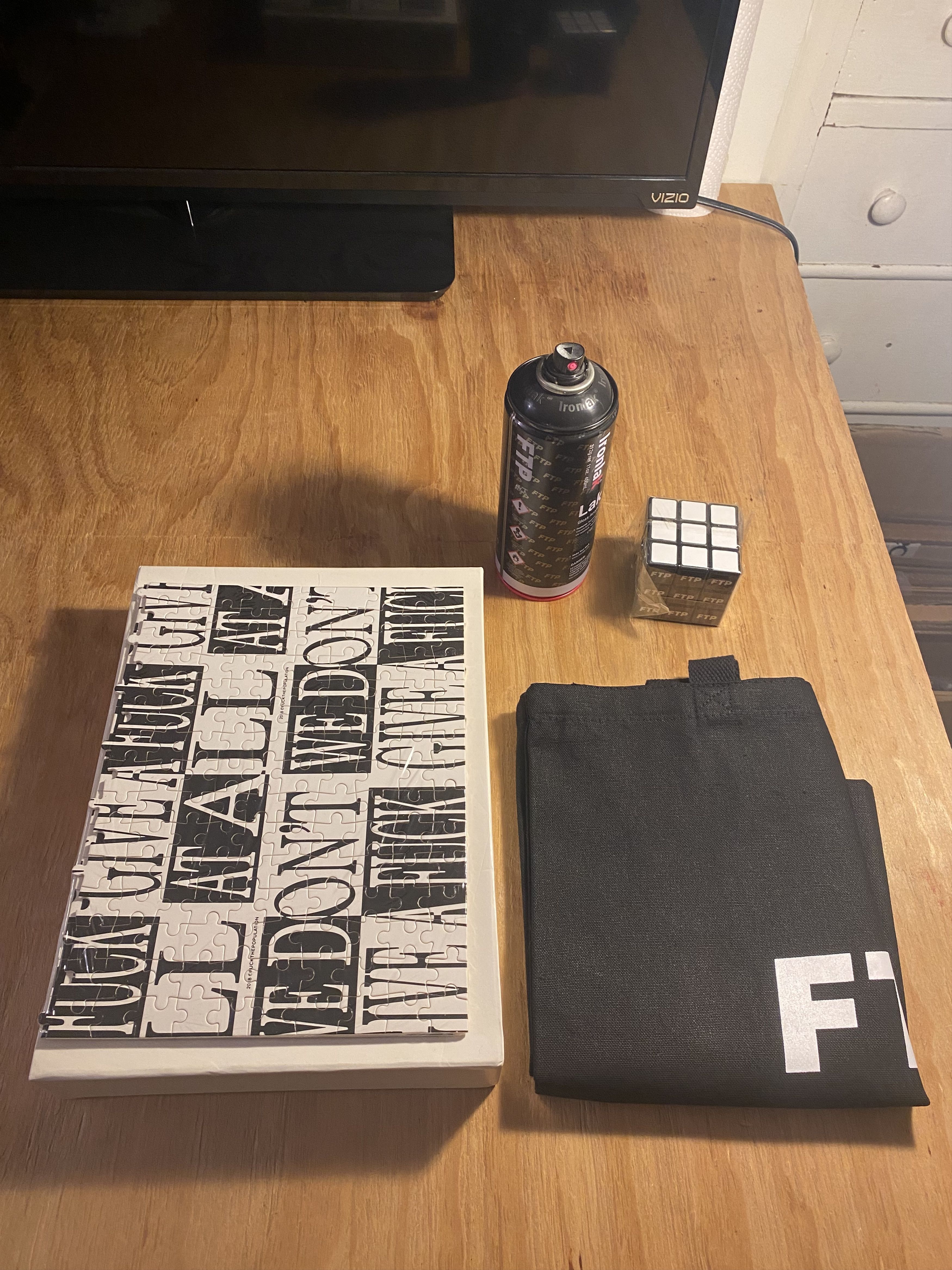 Fuck The Population Ftp Rubik's Cube, Ftp Puzzle, Ftp Ironlak, Ftp Dc Tote Bag, Men's