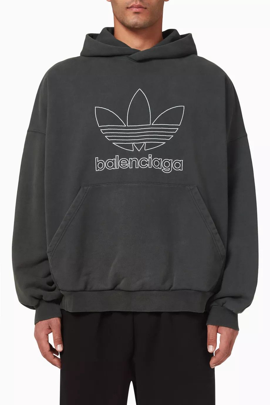 Adidas × Balenciaga o1s1wg110824 Large Fit Hoodie in Cotton Terry in Green Size US XL / EU 56 / 4 - 1 Thumbnail