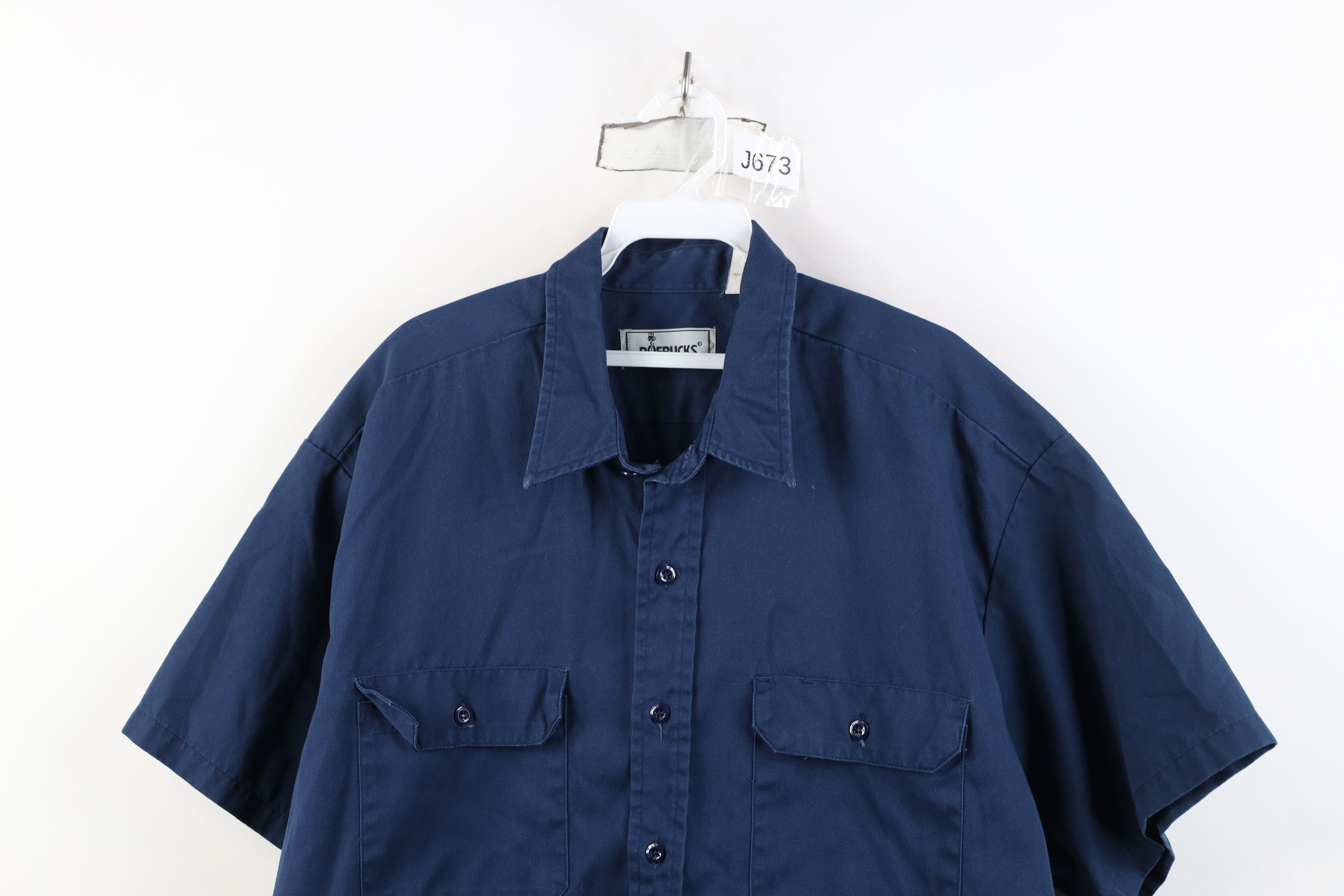 Vintage Vintage 90s Streetwear Workwear Mechanic Button Shirt Blue Size US XXL / EU 58 / 5 - 2 Thumbnail
