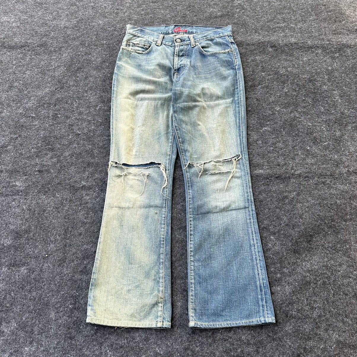 If Six Was Nine Blue Cult Made in Usa Flare Distressed Denim D671 Size US 30 / EU 46 - 1 Thumbnail